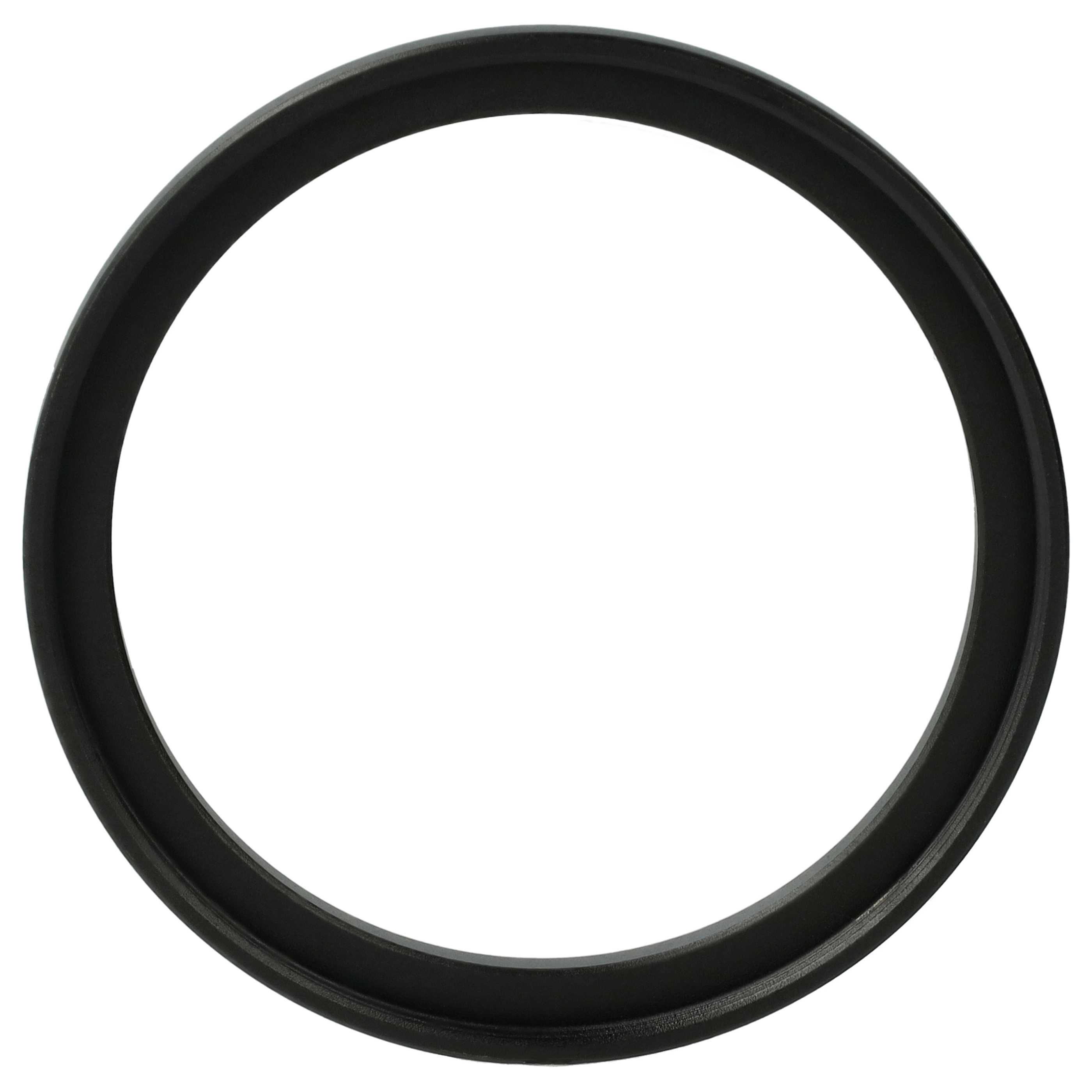 Ein schwarzes, ringförmiges Objekt ist vor einem weißen Hintergrund zentriert. Der Ring hat ein dickes, abgerundetes Profil.