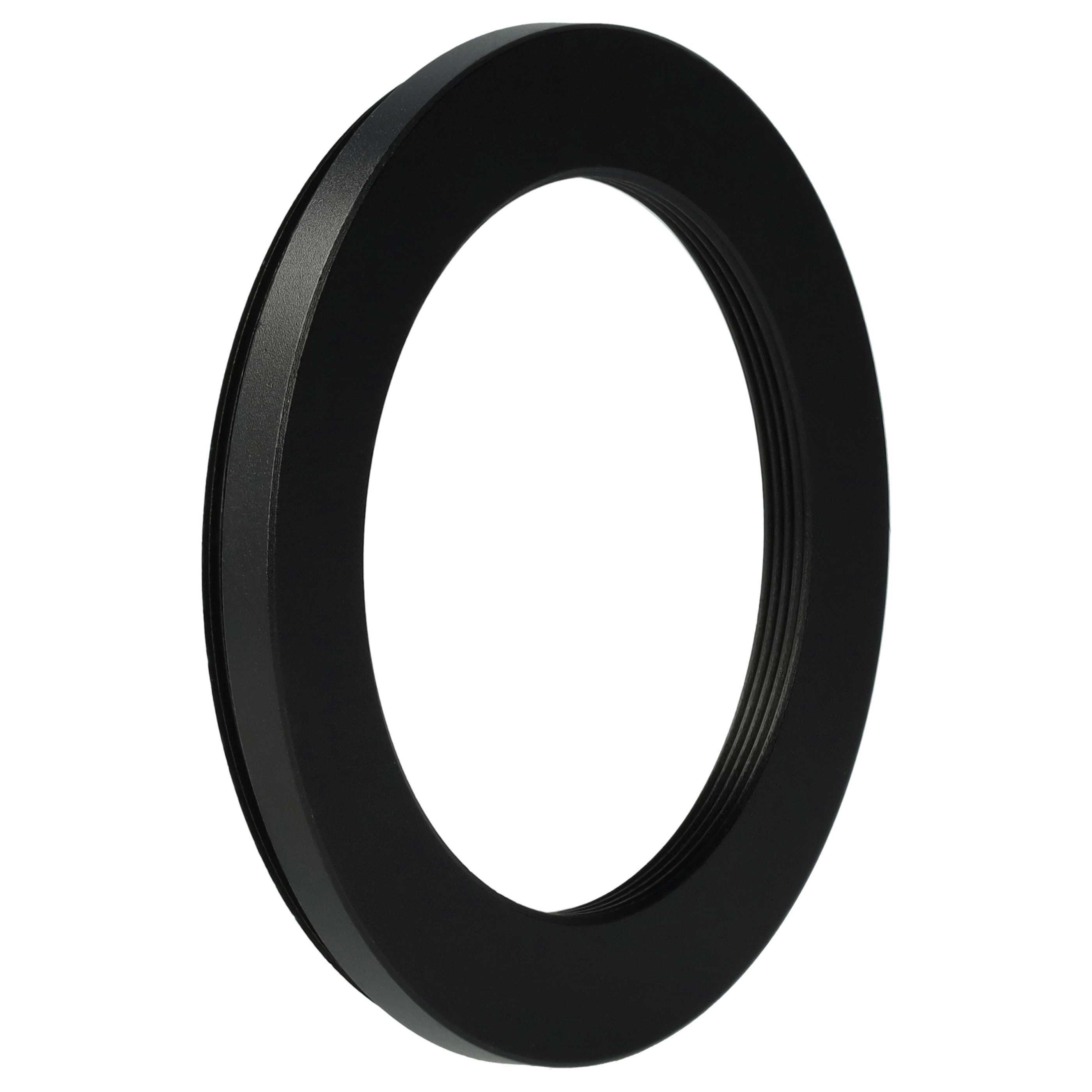 Ein schwarzer Metallring ist vor weißem Hintergrund zentriert. Der Ring hat ein Innengewinde.