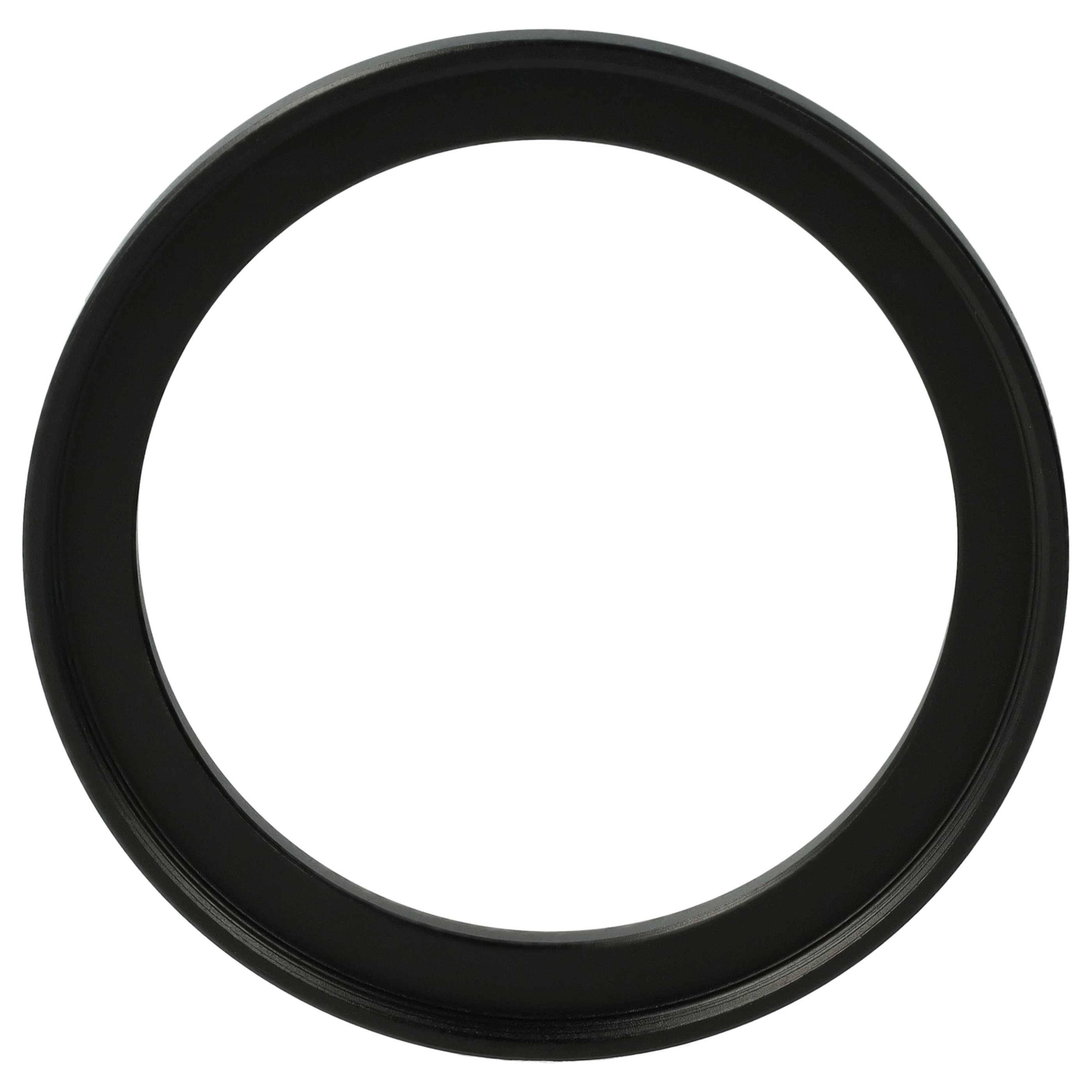 Ein schwarzer kreisförmiger Ring auf weißem Hintergrund. Der Ring hat eine glatte, matte Oberfläche und ein hohles Zentrum.