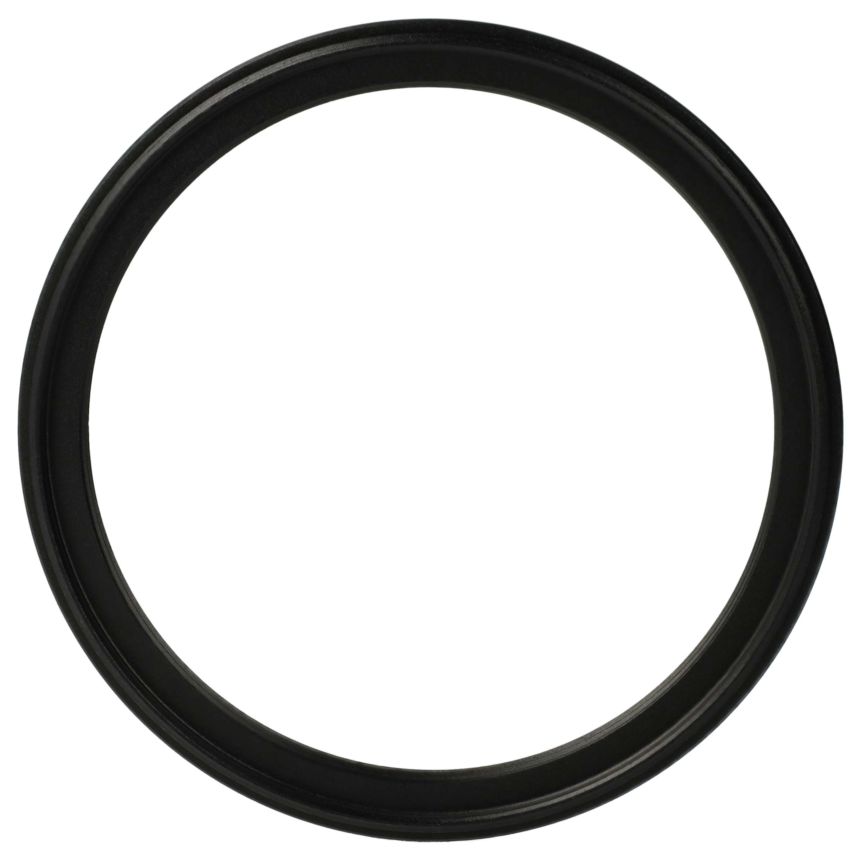 Ein schwarzer, kreisförmiger Gummiring auf weißem Hintergrund. Der Ring hat ein gerilltes Design.