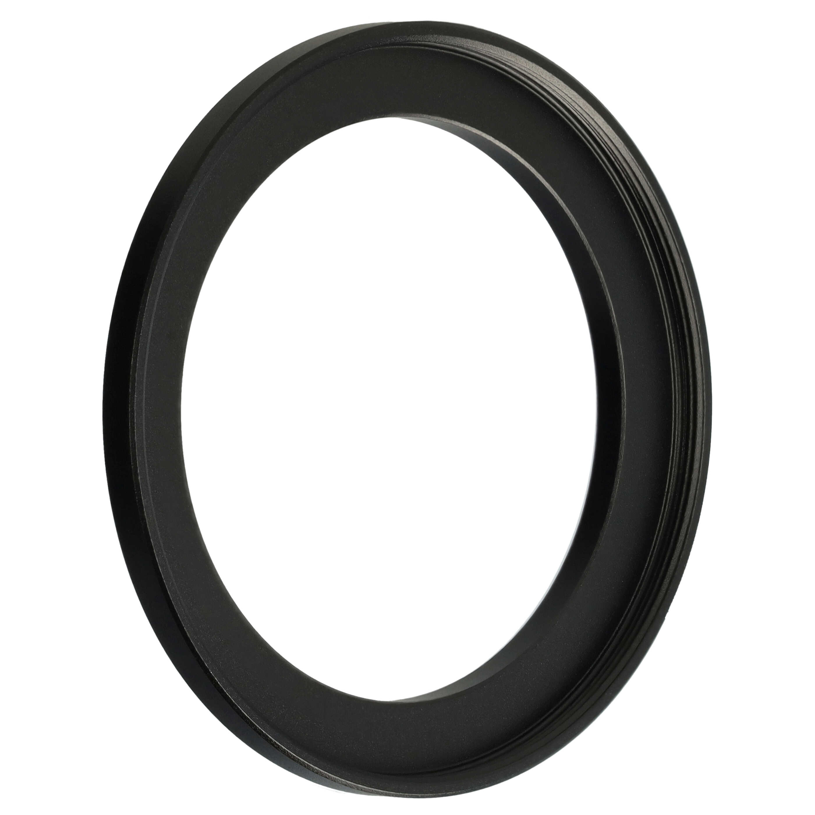 Ein schwarzer, kreisförmiger Metallring auf weißem Hintergrund. Der Ring hat eine geriffelte Außenseite und eine glatte Innenseite.