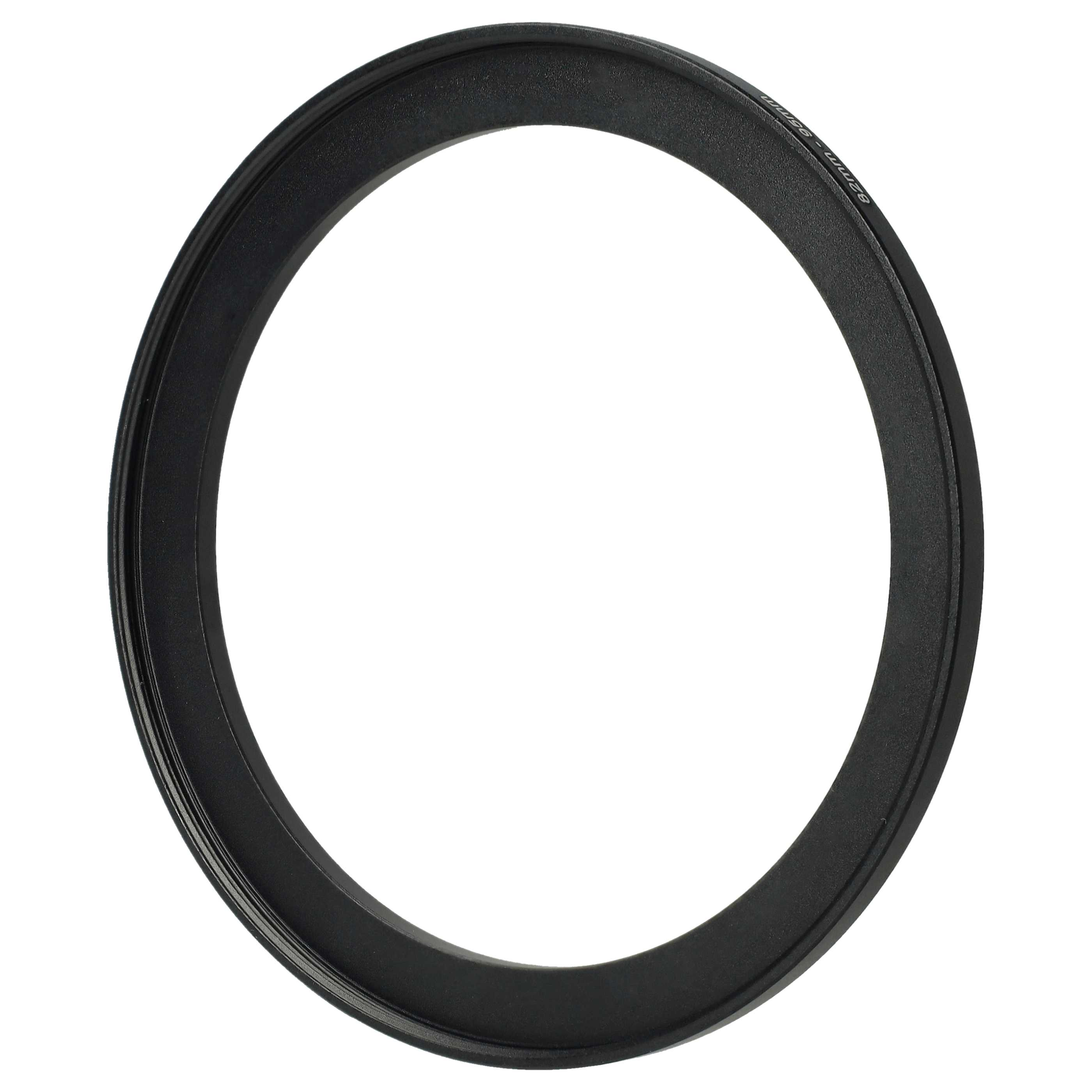 Ein schwarzer Objektivadapterring auf weißem Hintergrund. Der Ring ist kreisförmig, mit Text am Rand.