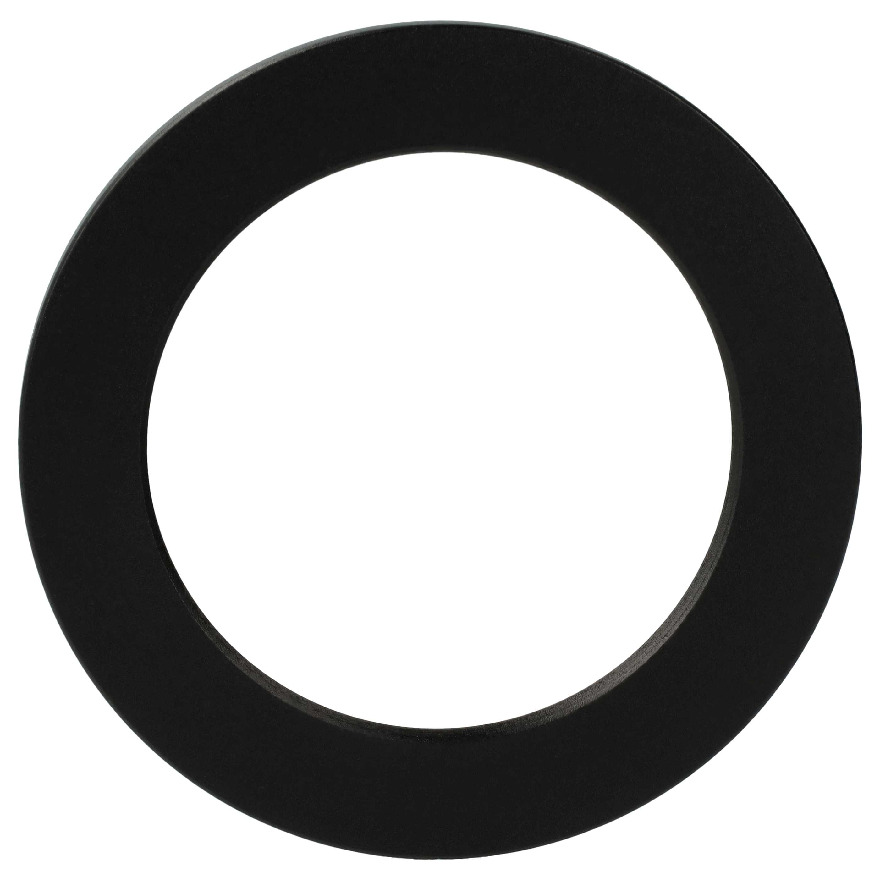 Ein schwarzer Ring vor weißem Hintergrund. Der Ring ist massiv und glatt. Der innere Kreis ist leer.