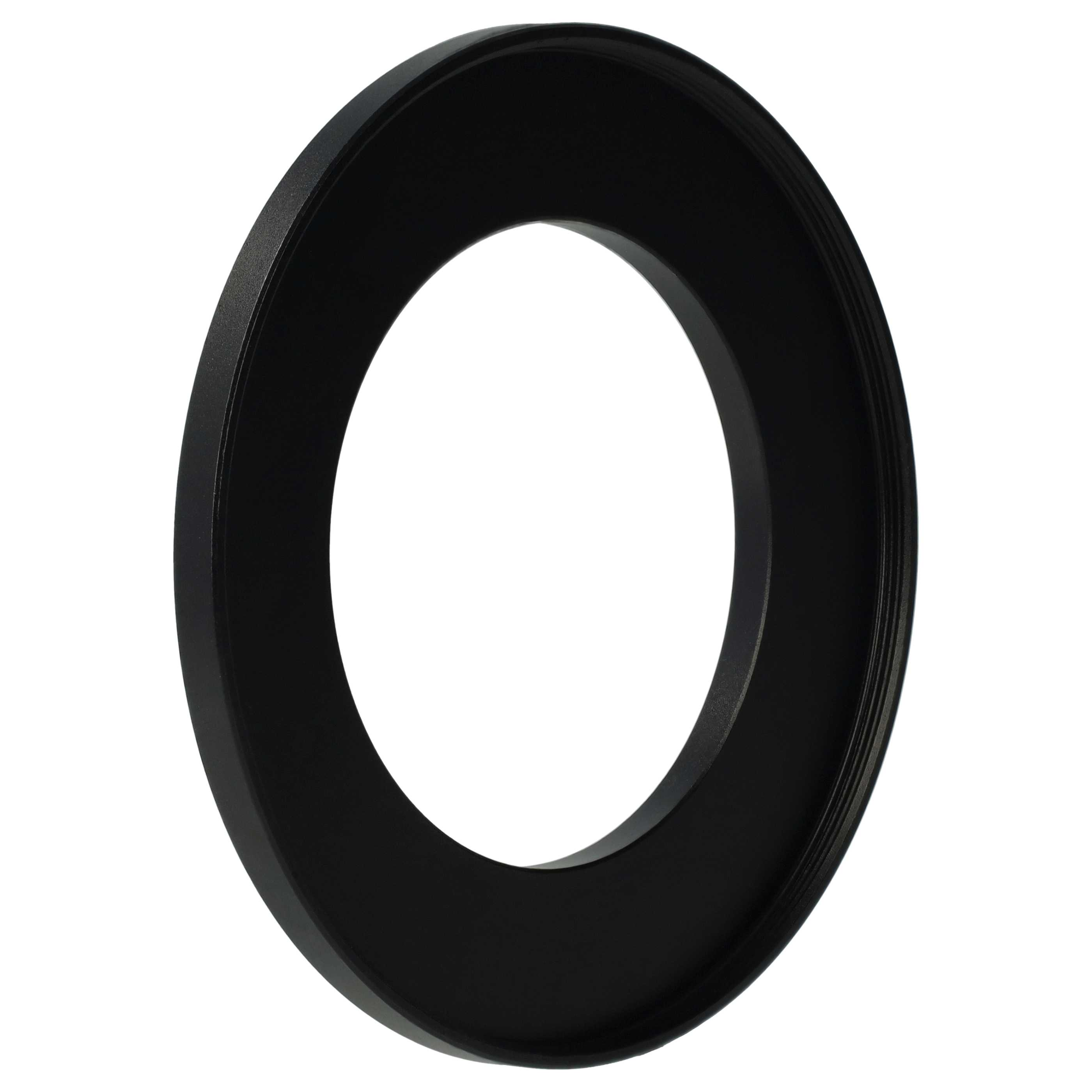 Schwarzer kreisförmiger Adapter auf weißem Hintergrund. Er hat eine kreisförmige Öffnung in der Mitte.