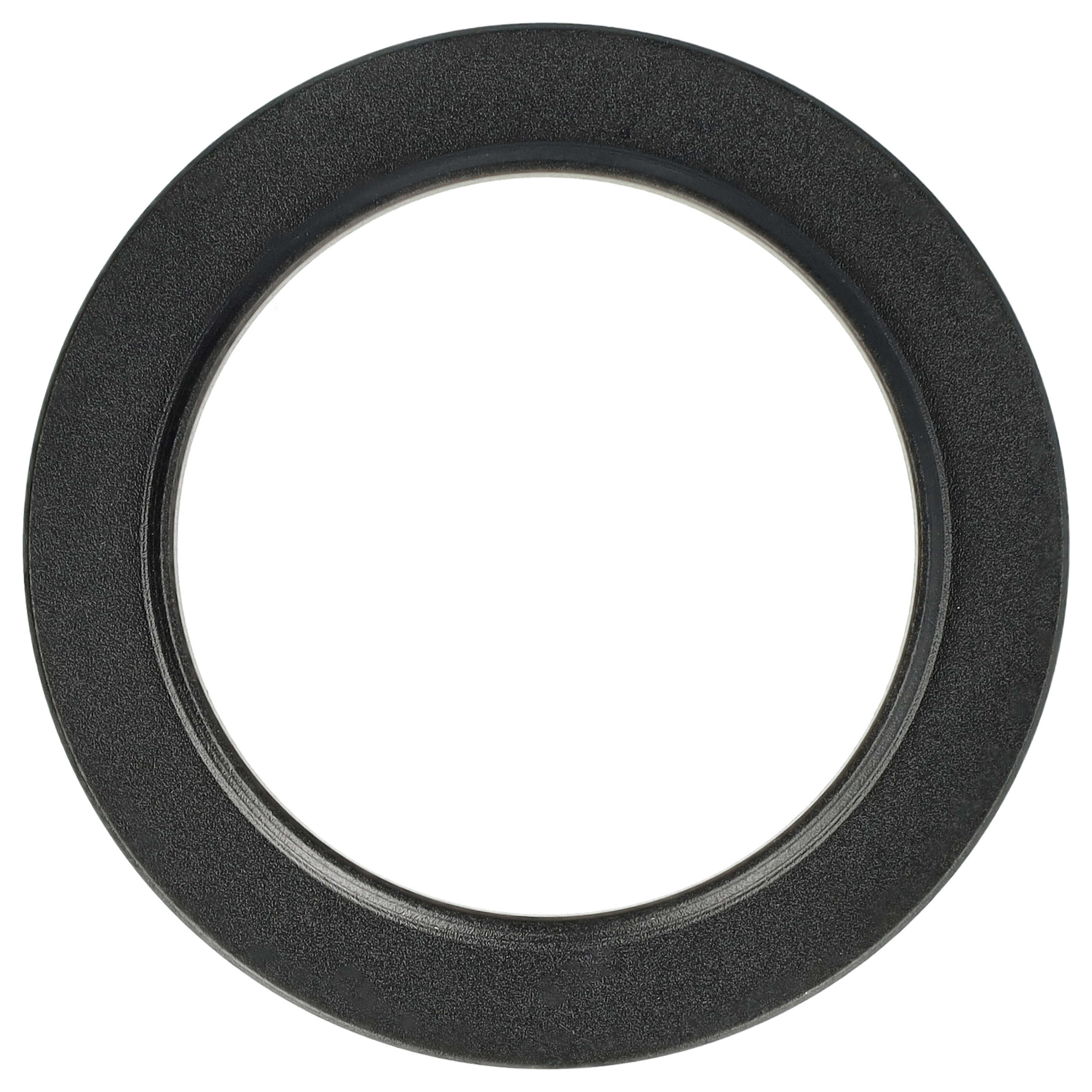 Ein schwarzer, kreisförmiger Ring mit strukturierter Oberfläche vor weißem Hintergrund. Die Mitte ist offen.