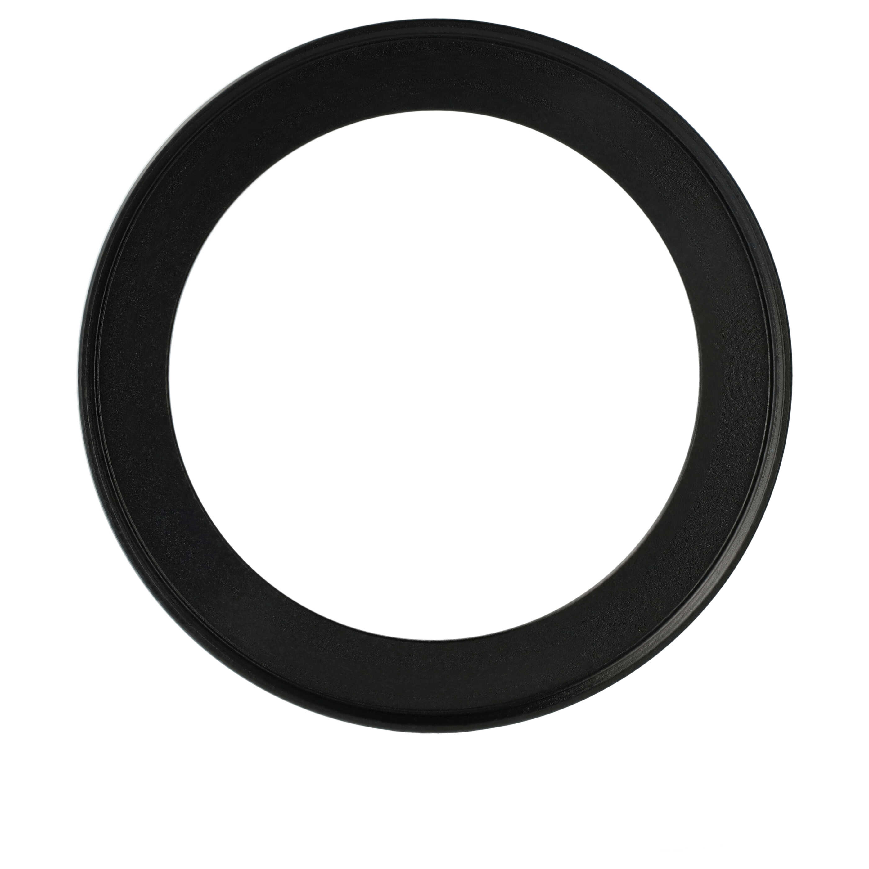 Ein schwarzer Ring auf weißem Hintergrund. Der Ring ist dick und hat eine strukturierte Oberfläche. Die Mitte ist leer.