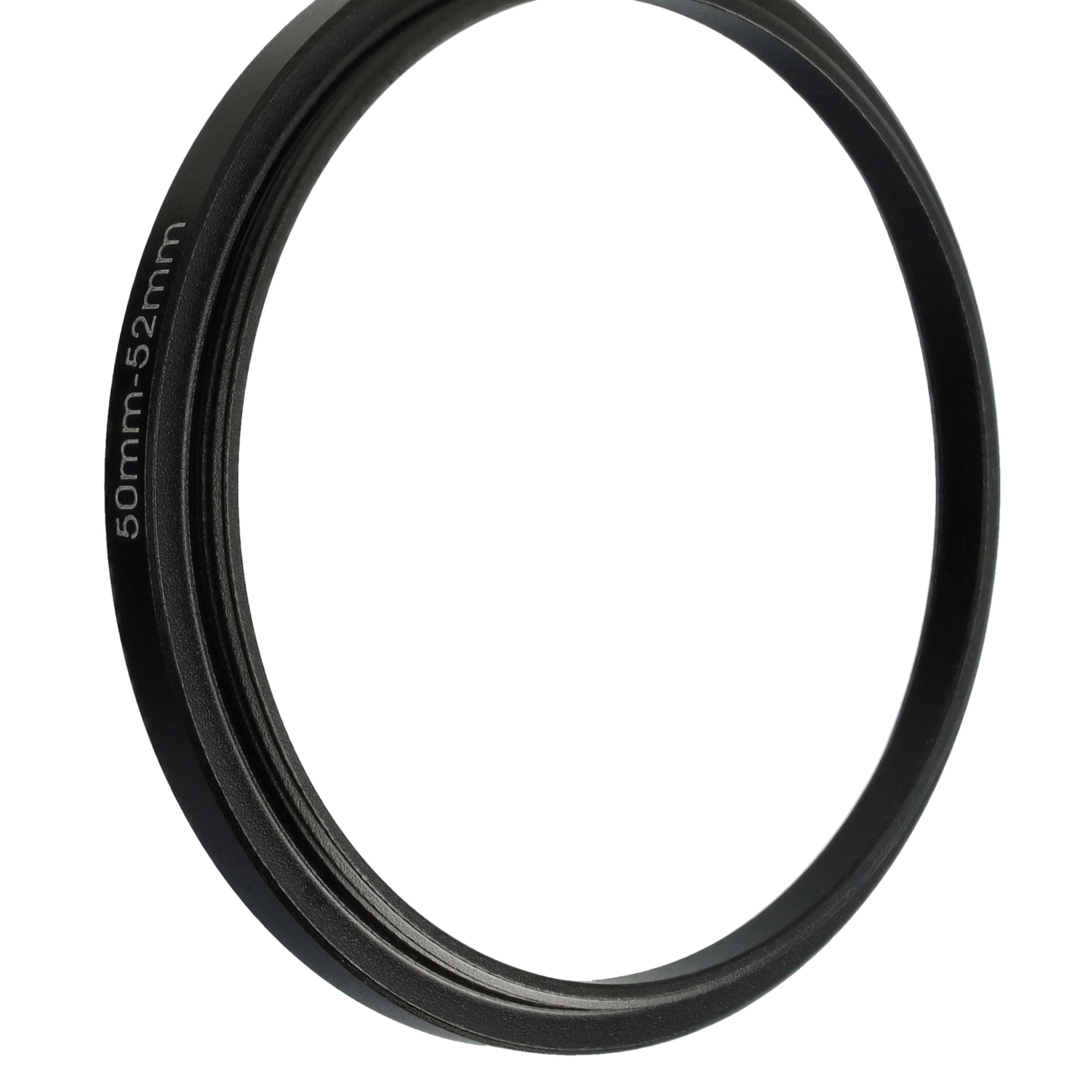 Schwarzer Metallring mit 50 mm-52 mm Text auf weißem Hintergrund. Der Ring ist kreisförmig und hat eine glatte Textur.
