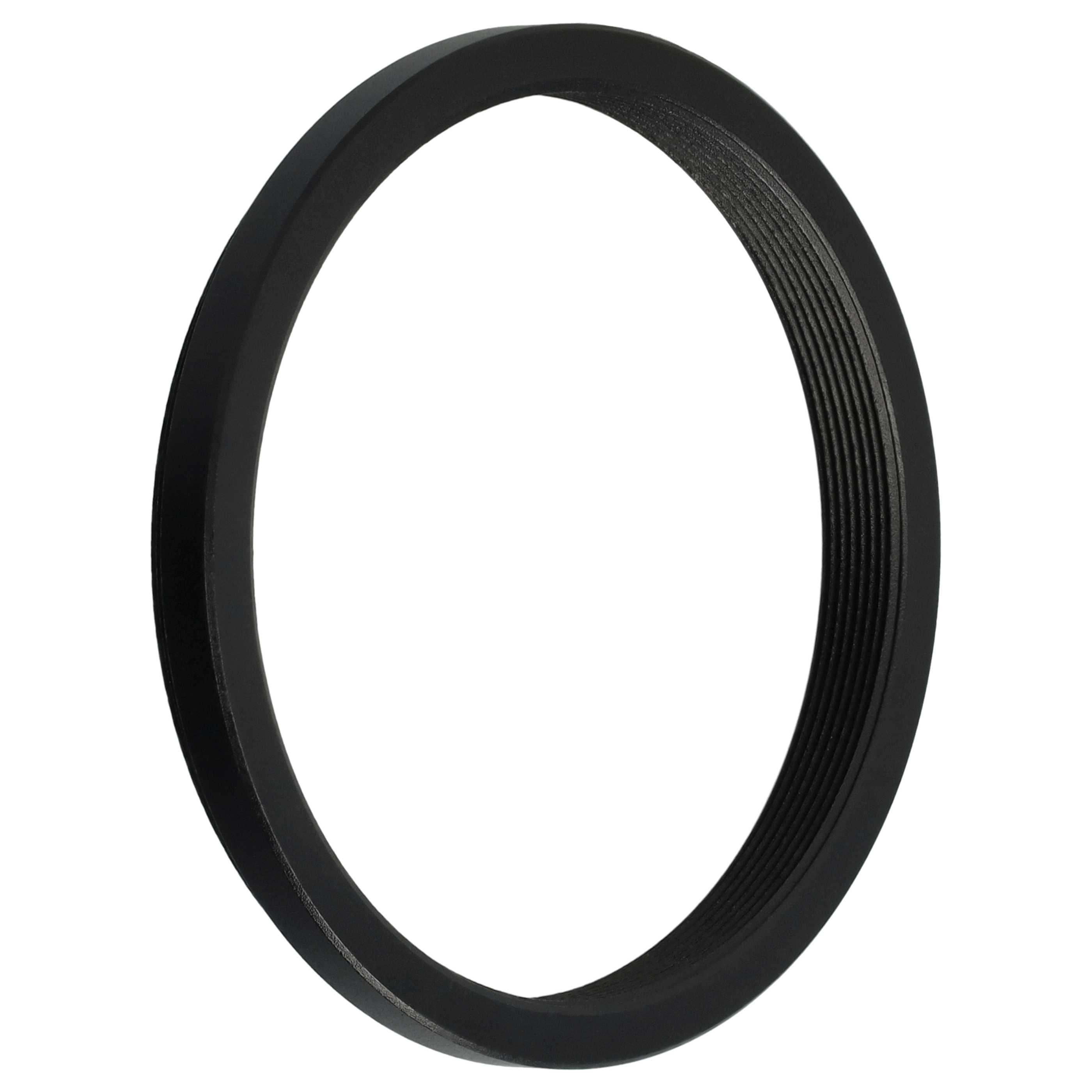 Ein schwarzer, kreisförmiger Ring mit einer Innengewindefläche, vor weißem Hintergrund.