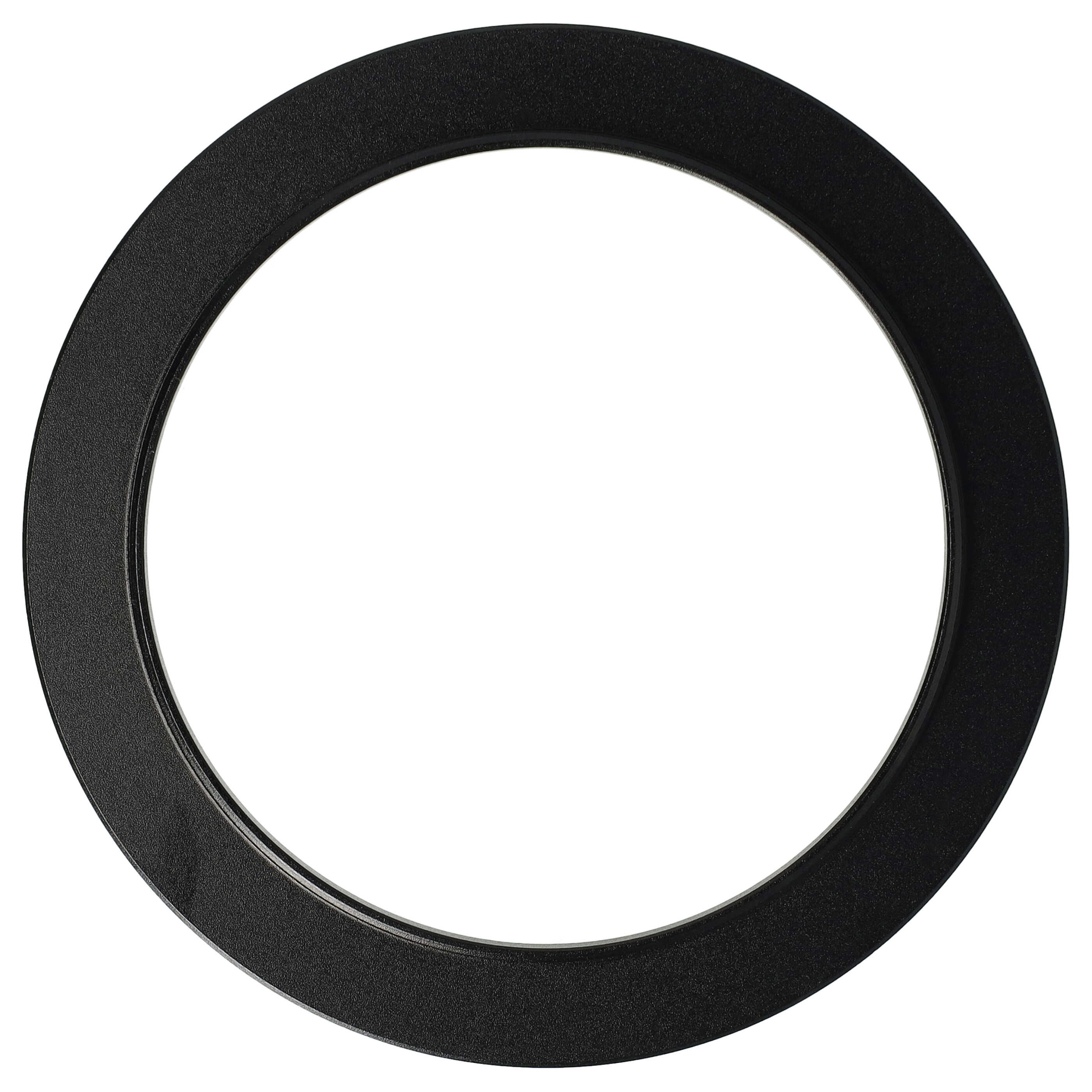 Ein kreisförmiges schwarzes Objekt mit strukturierter Oberfläche und weißer Mitte. Es ist ringförmig.