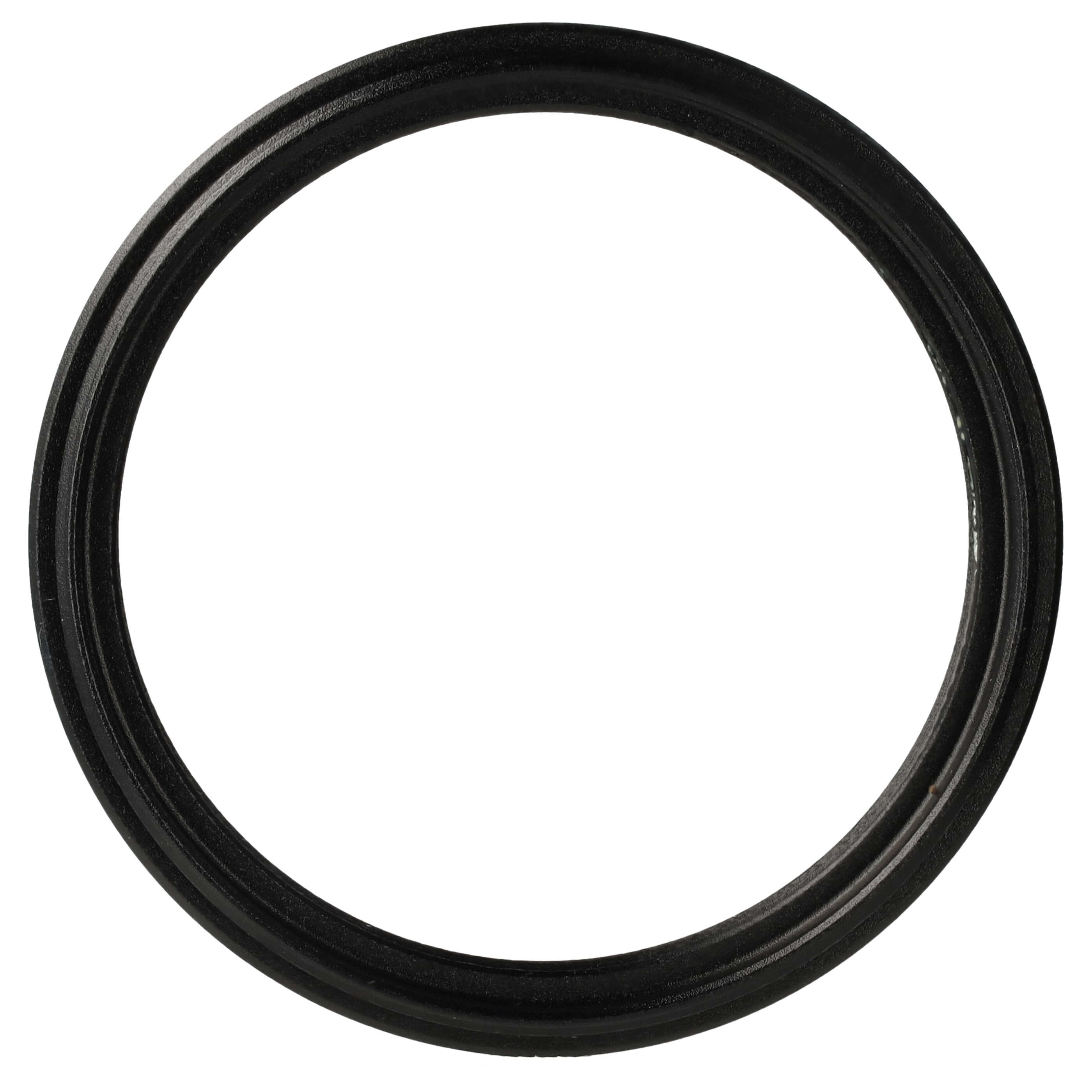 Ein schwarzer, kreisförmiger Ring auf weißem Hintergrund. Der Ring hat eine strukturierte Oberfläche.