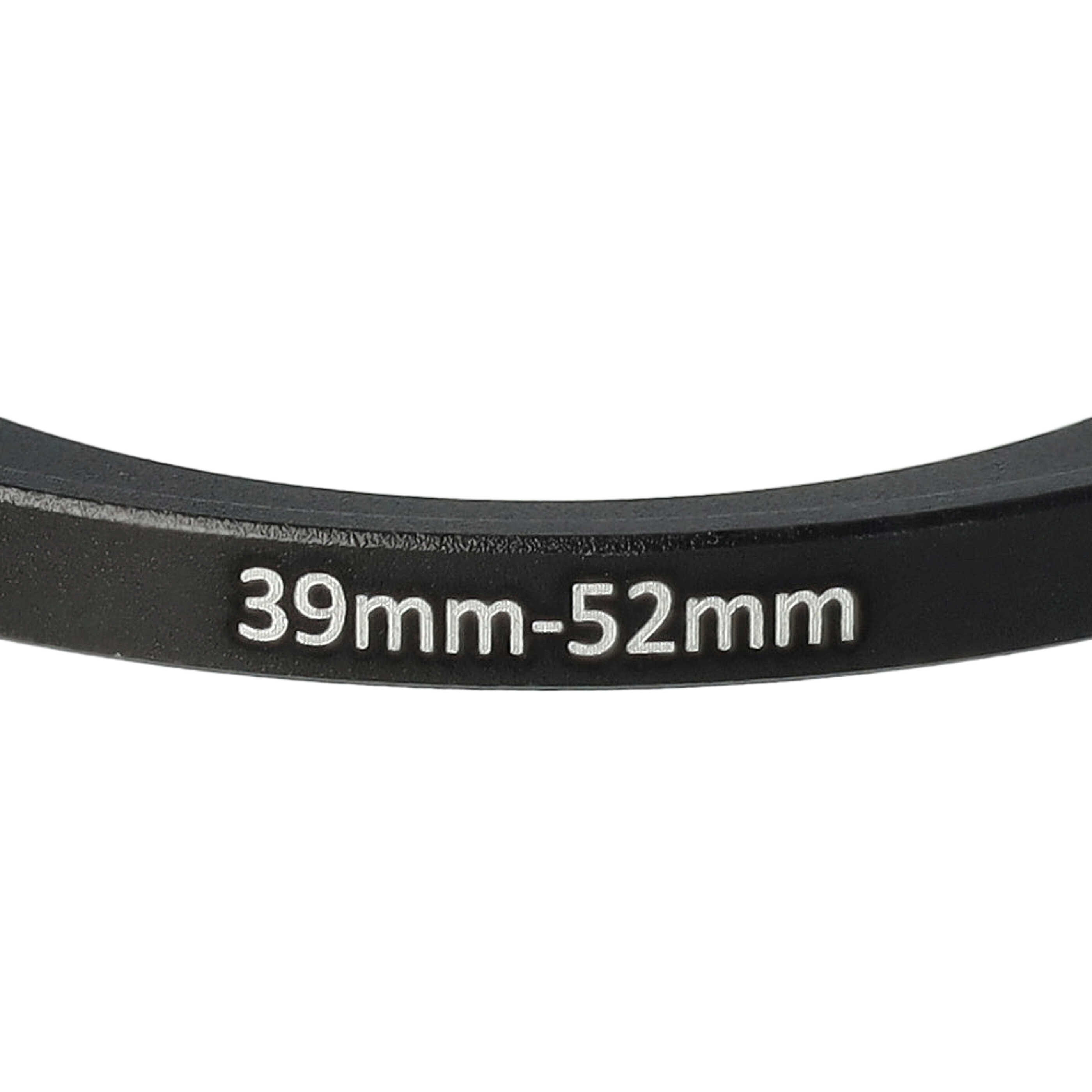 Ein schwarzer Ring mit weißem Text mit der Aufschrift '39mm-52mm' ist zentriert. Der Hintergrund ist schlicht weiß.