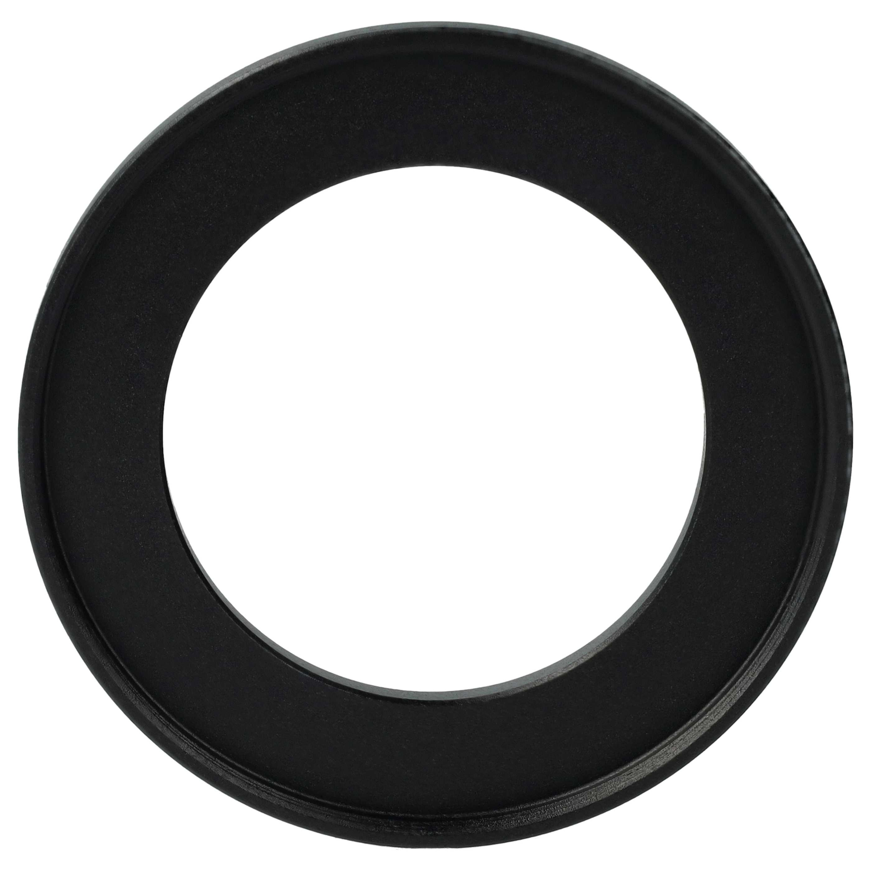 Ein schwarzes kreisförmiges Objekt mit weißem Zentrum. Das Objekt scheint ein Ring oder Rahmen zu sein.