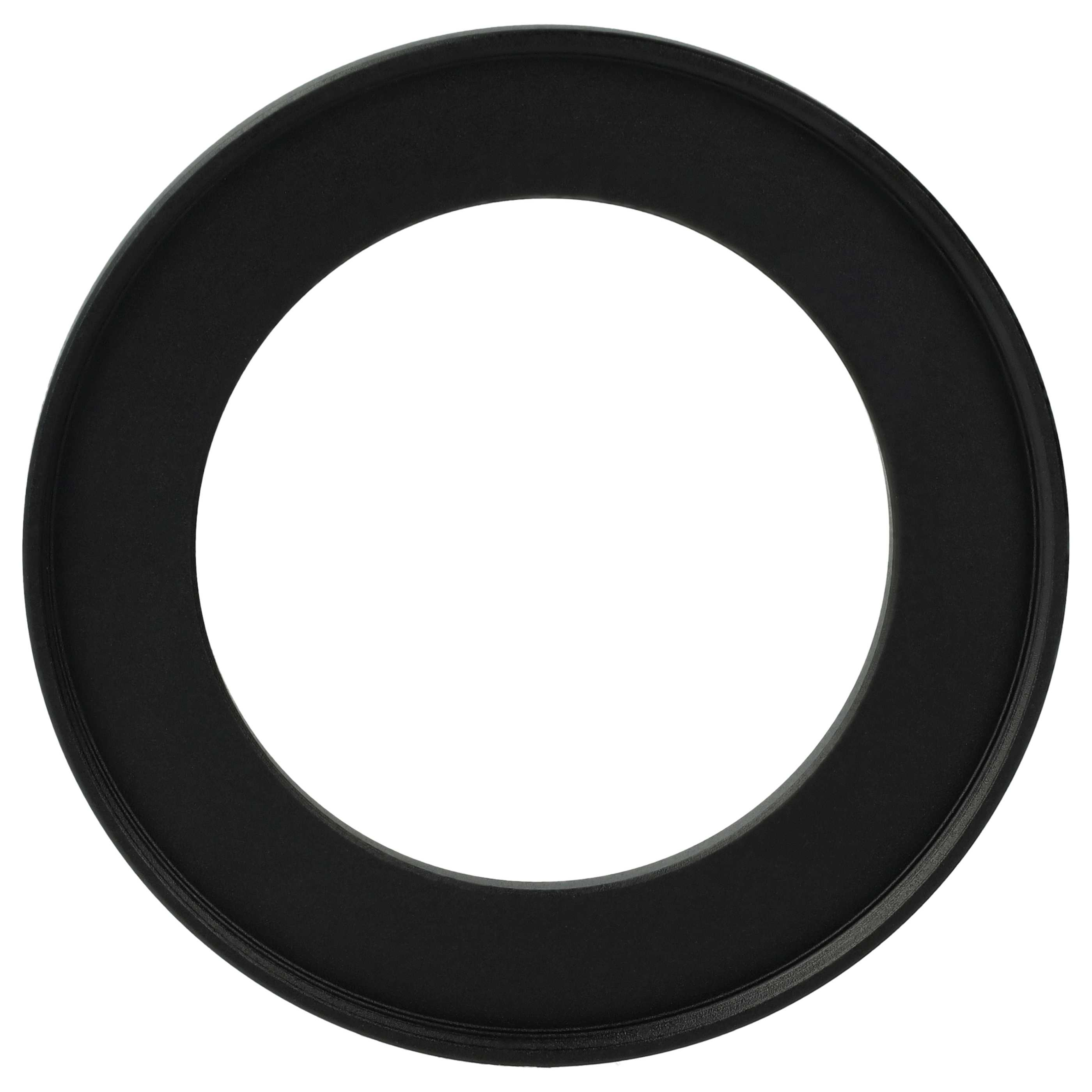 Ein schwarzes kreisförmiges Objekt mit einem weißen kreisförmigen Raum in der Mitte, isoliert auf weißem Hintergrund.