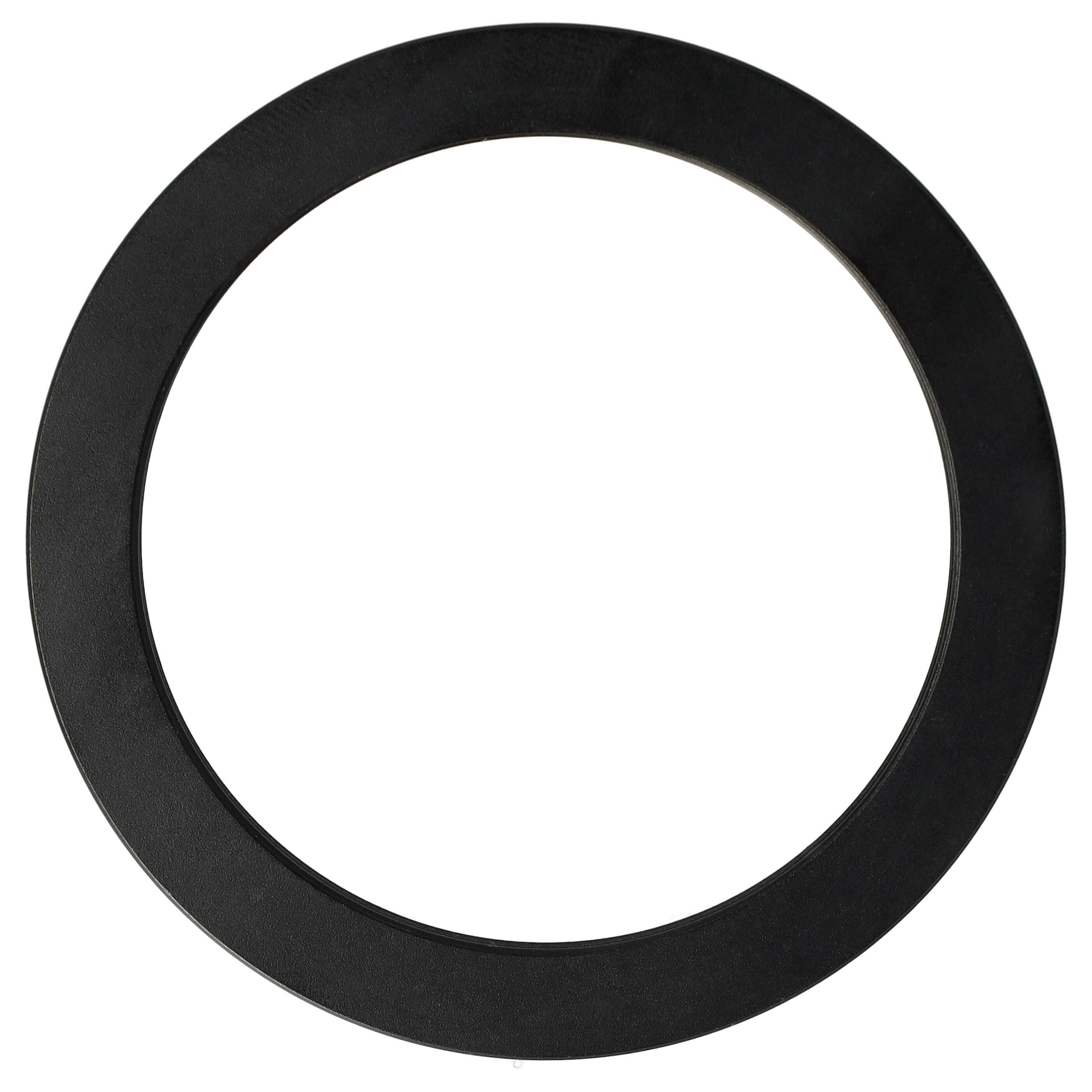 Ein schwarzer Ring auf weißem Grund. Der Ring ist massiv und hat eine leicht strukturierte Oberfläche.