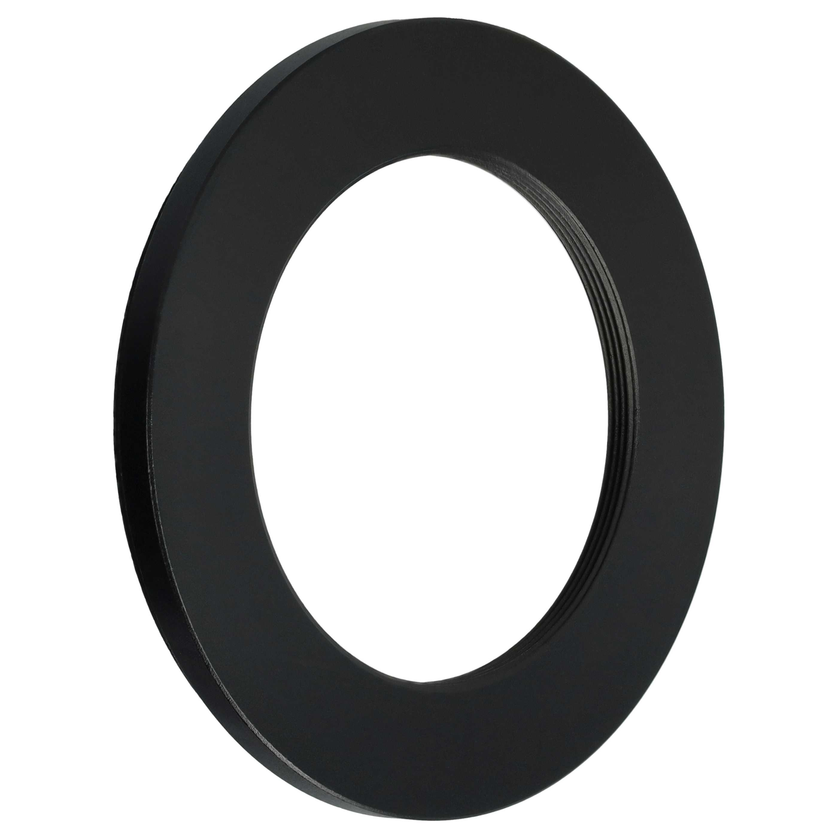 Ein schwarzer Metallring auf weißem Hintergrund. Der Ring hat ein Loch in der Mitte.