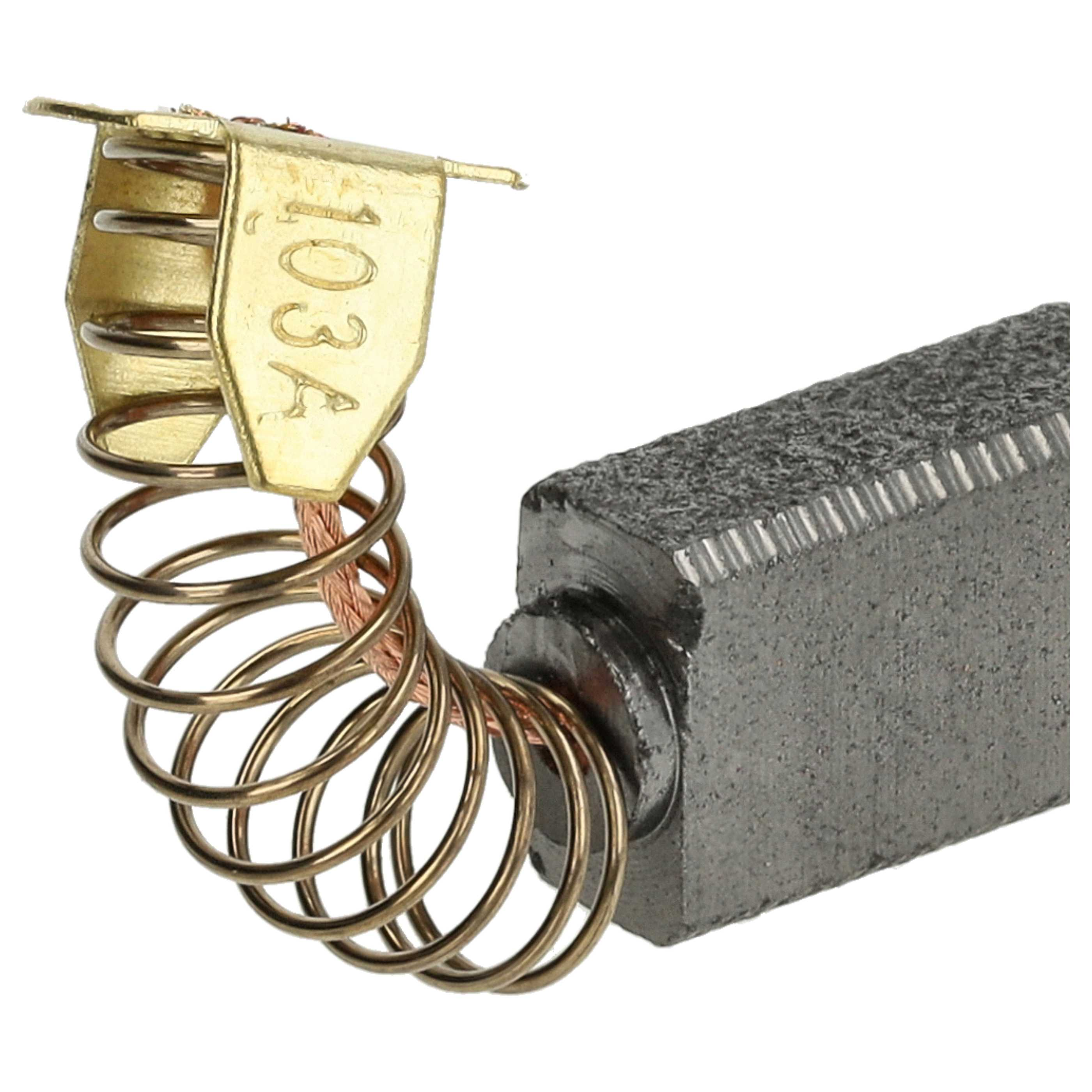 Nahaufnahme einer goldfarbenen Feder, einer Metallkomponente und eines Metallstücks mit der Nummer 103A.