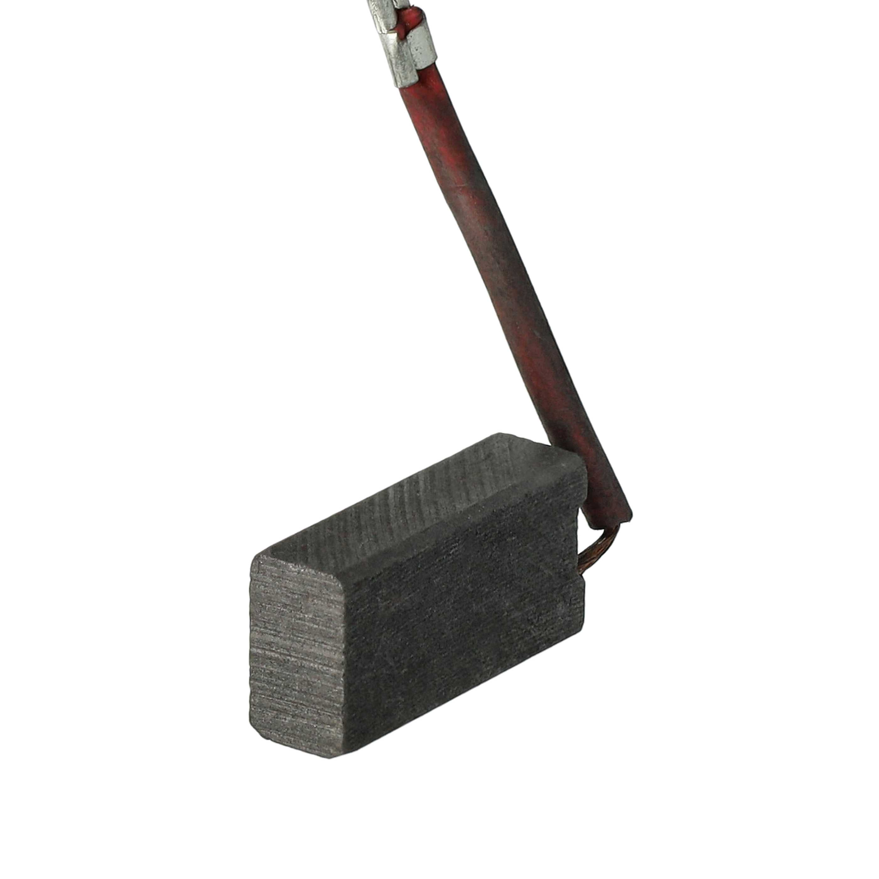 Ein Kohlebürste mit rotem Draht und einem roten Holzstab. Isoliert auf weißem Hintergrund.