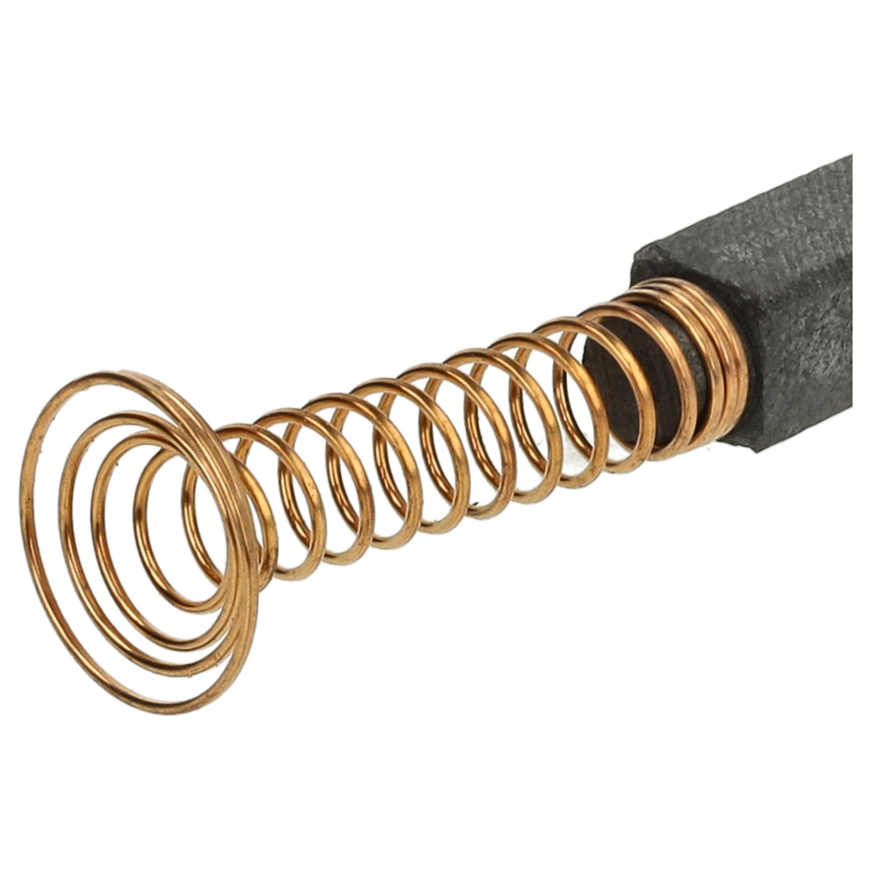 Nahaufnahme zeigt eine Kupferspirale, die an einem dunkelgrauen rechteckigen Block befestigt ist.