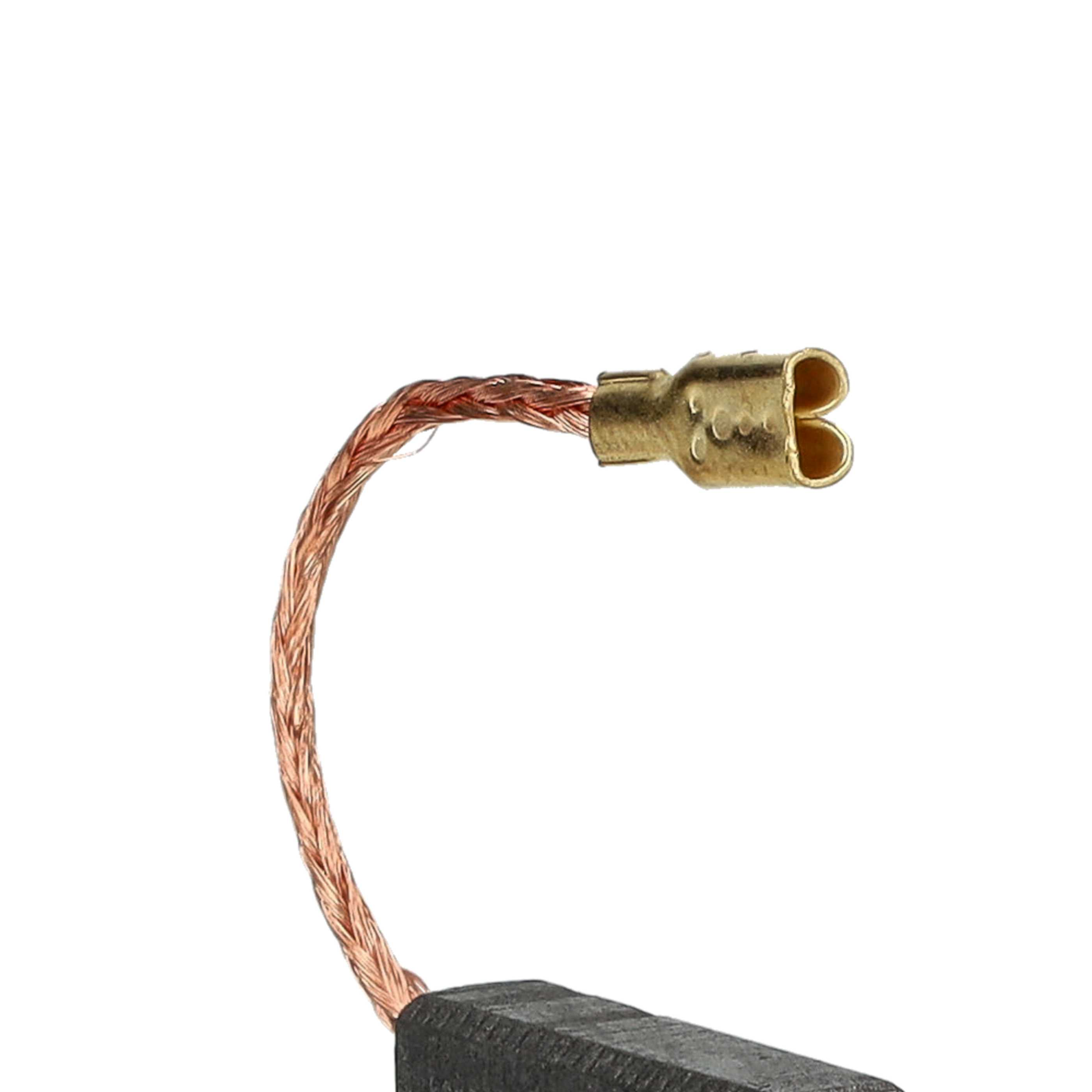 Nahaufnahme eines Drahtes mit einem goldfarbenen Stecker am Ende. Der Draht ist kupferfarben und der Hintergrund ist weiß.