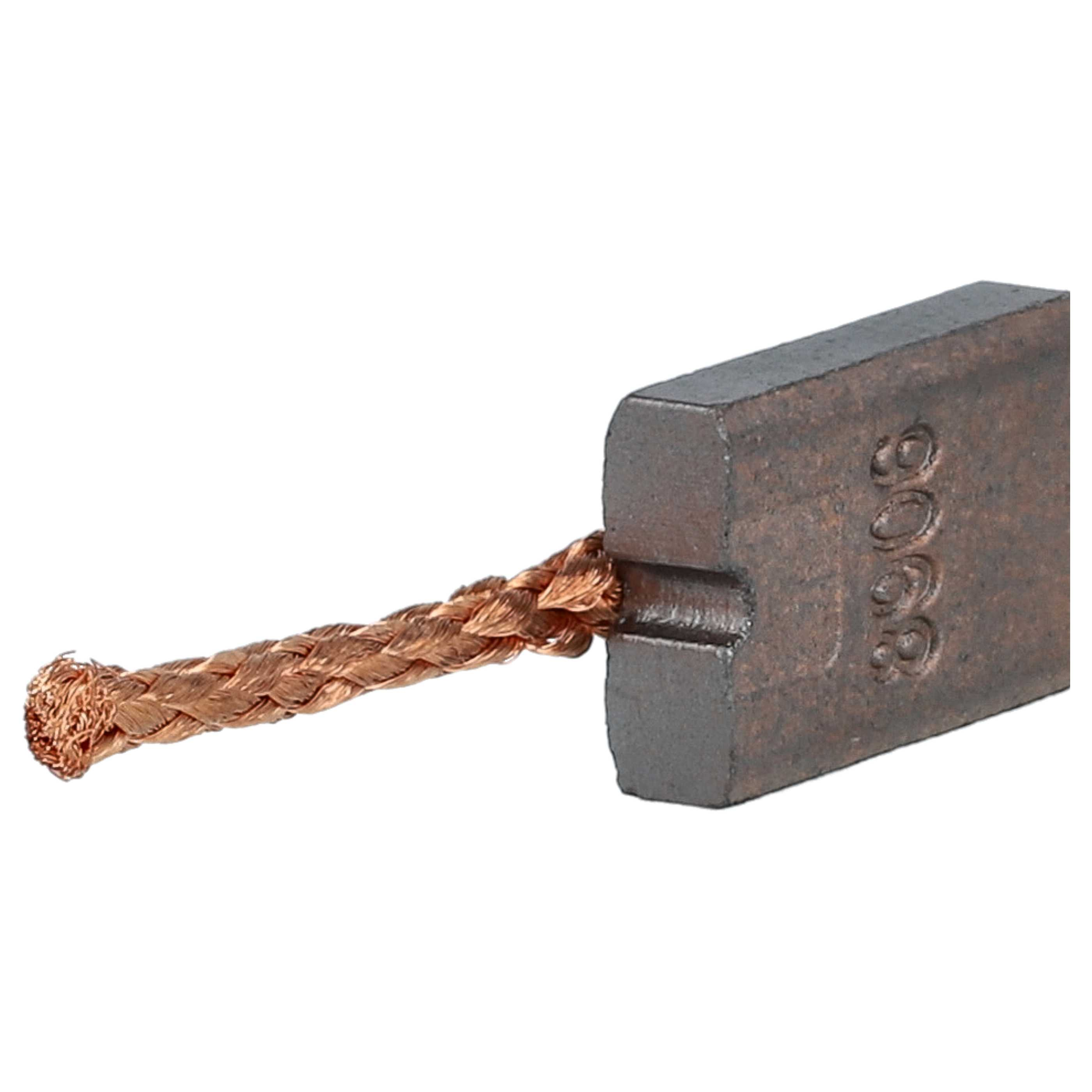Nahaufnahme eines geflochtenen Kupferdrahtes, der mit einem dunklen rechteckigen Block verbunden ist. Der Block hat die Nummer 6062.