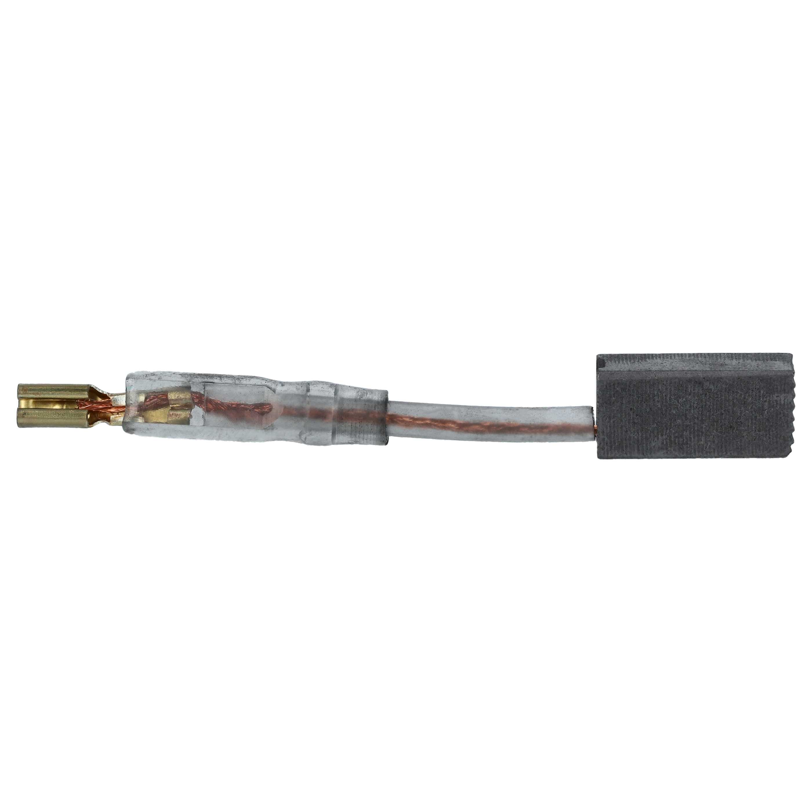 Eine elektrische Komponente auf weißem Grund. Sie hat einen Messinganschluss, ein Kabel und einen dunkelgrauen rechteckigen Block.