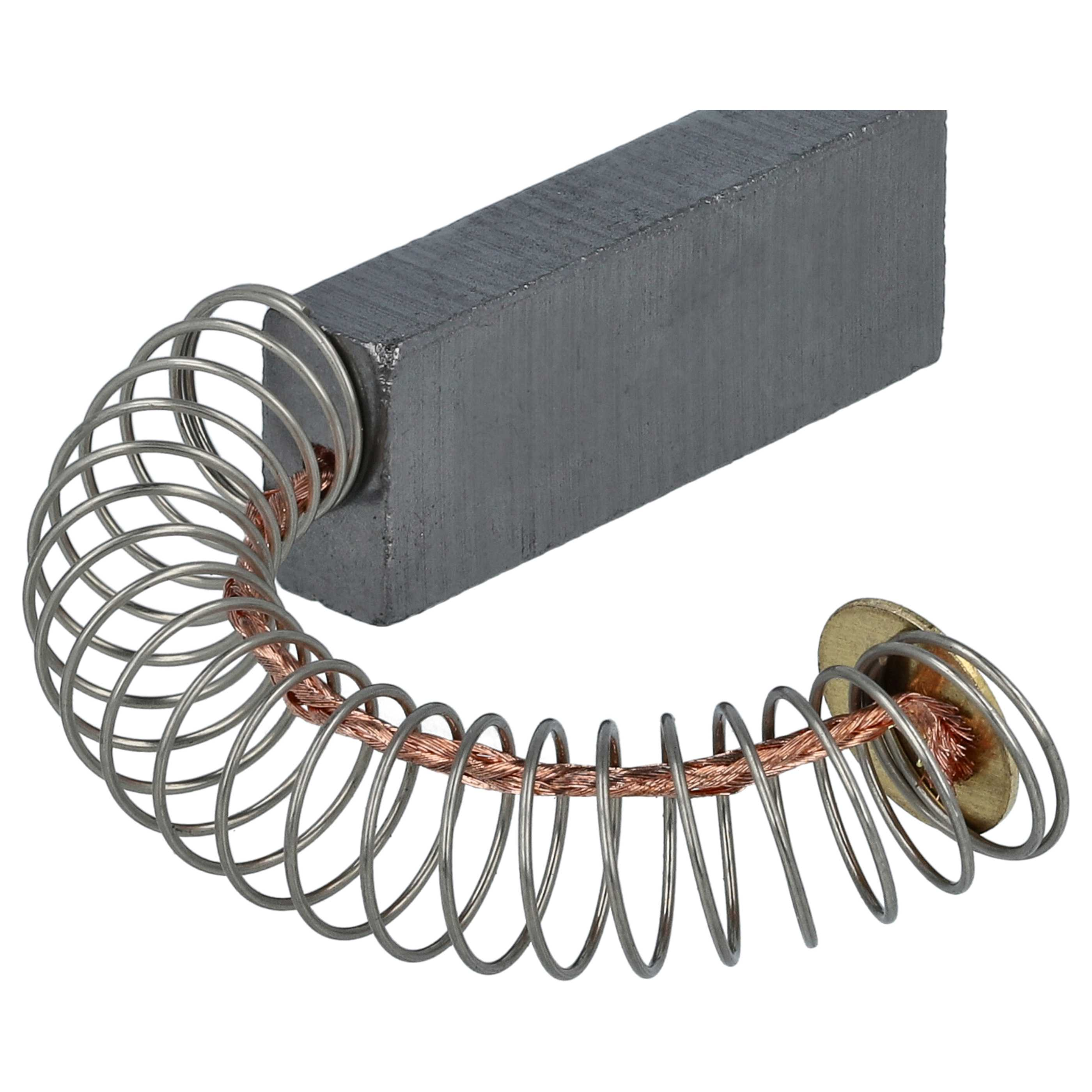 Metallischer rechteckiger Bestandteil mit einer Spiralfeder und Kupferdraht, vor weißem Hintergrund.