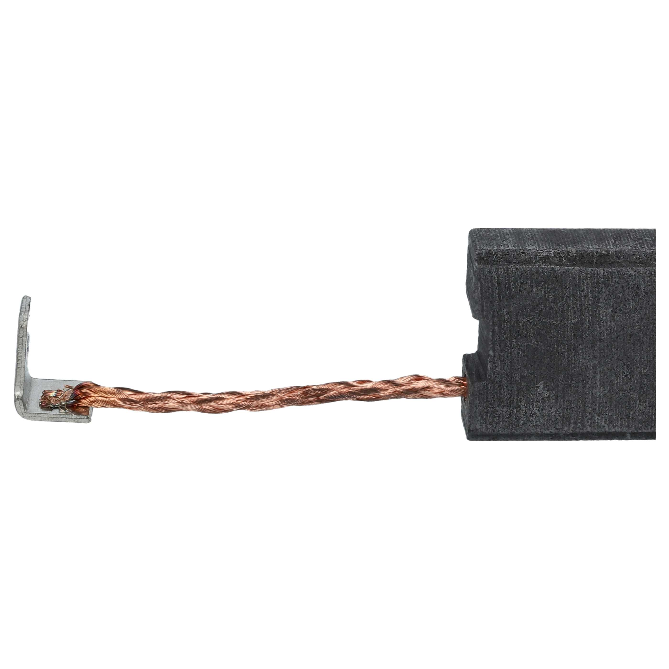 Ein kleiner, dunkelgrauer rechteckiger Block mit einem Kupferdraht, an dem ein Metallstück befestigt ist.