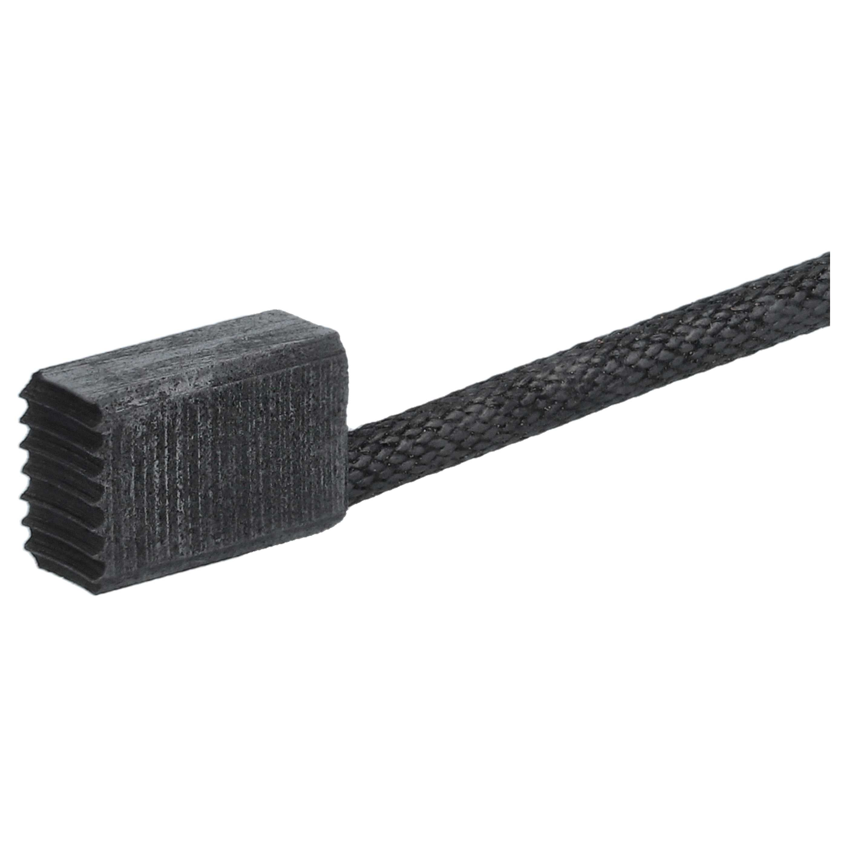 Ein schwarzes, rechteckiges Bauteil mit strukturierter Oberfläche ist mit einem geflochtenen schwarzen Kabel verbunden.