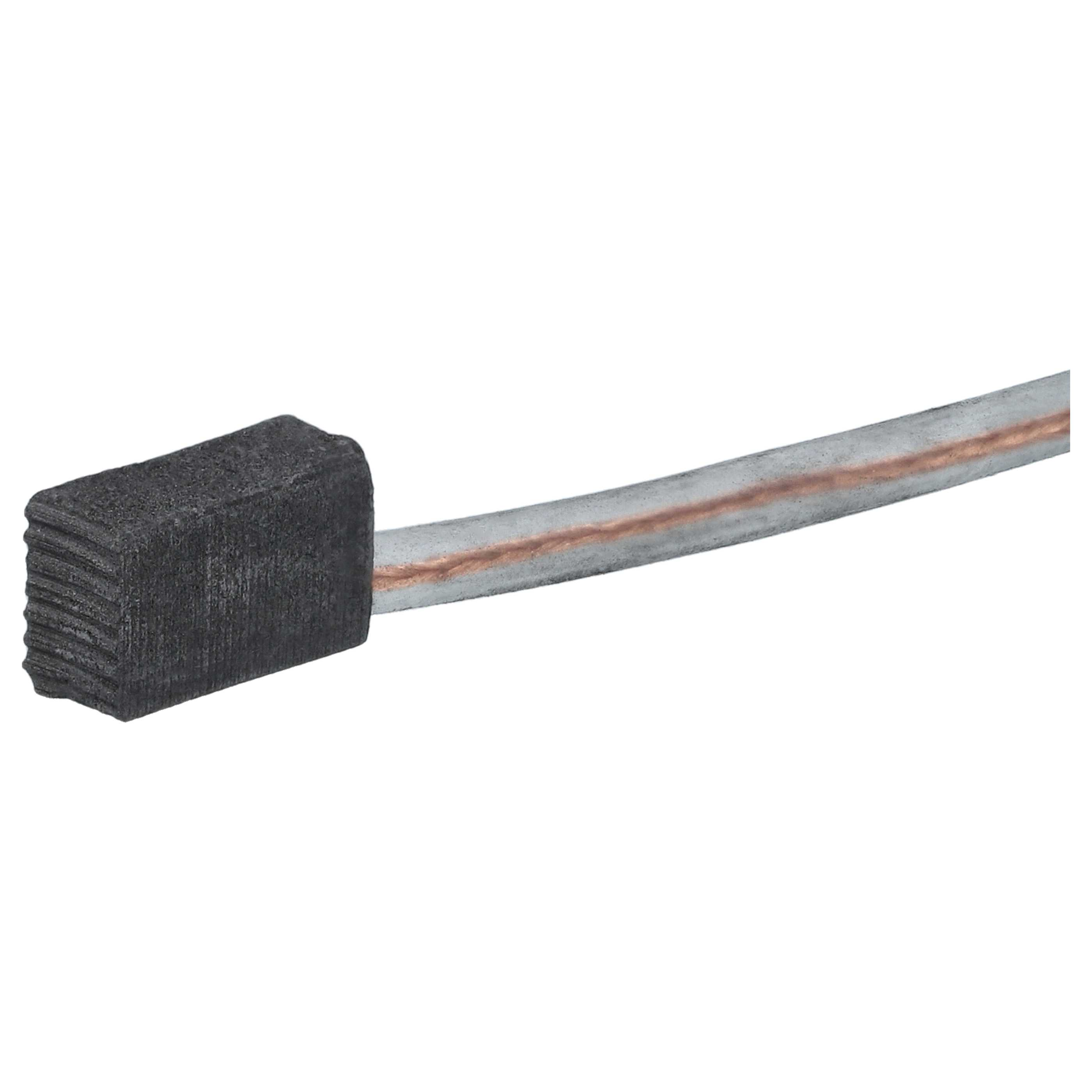 Ein schwarzes rechteckiges Objekt ist an einem Metalldraht befestigt. Der Hintergrund ist weiß.
