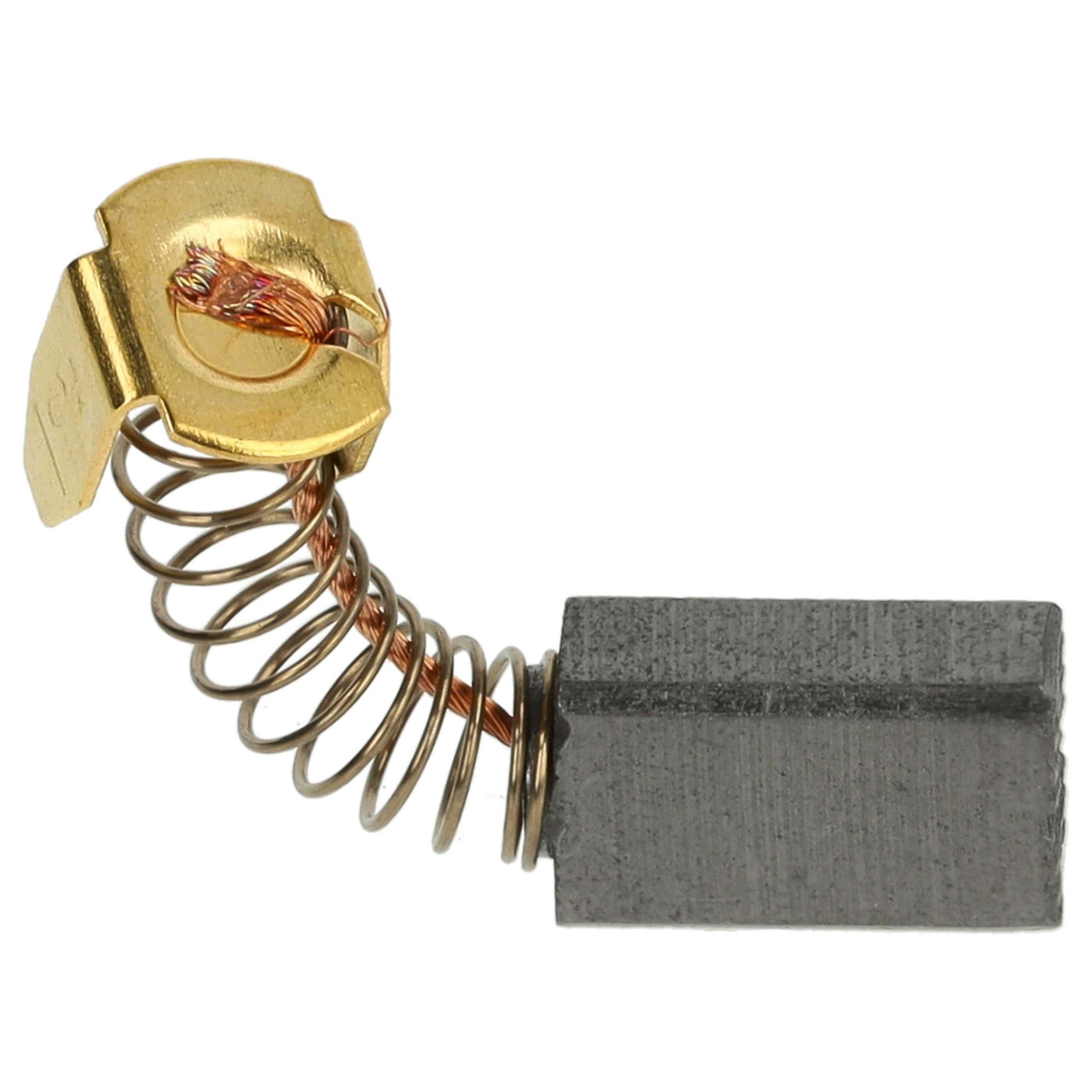 Eine metallische Bürste mit einer Feder. Die Bürste ist grau, die Feder golden, und die Umgebung ist weiß.