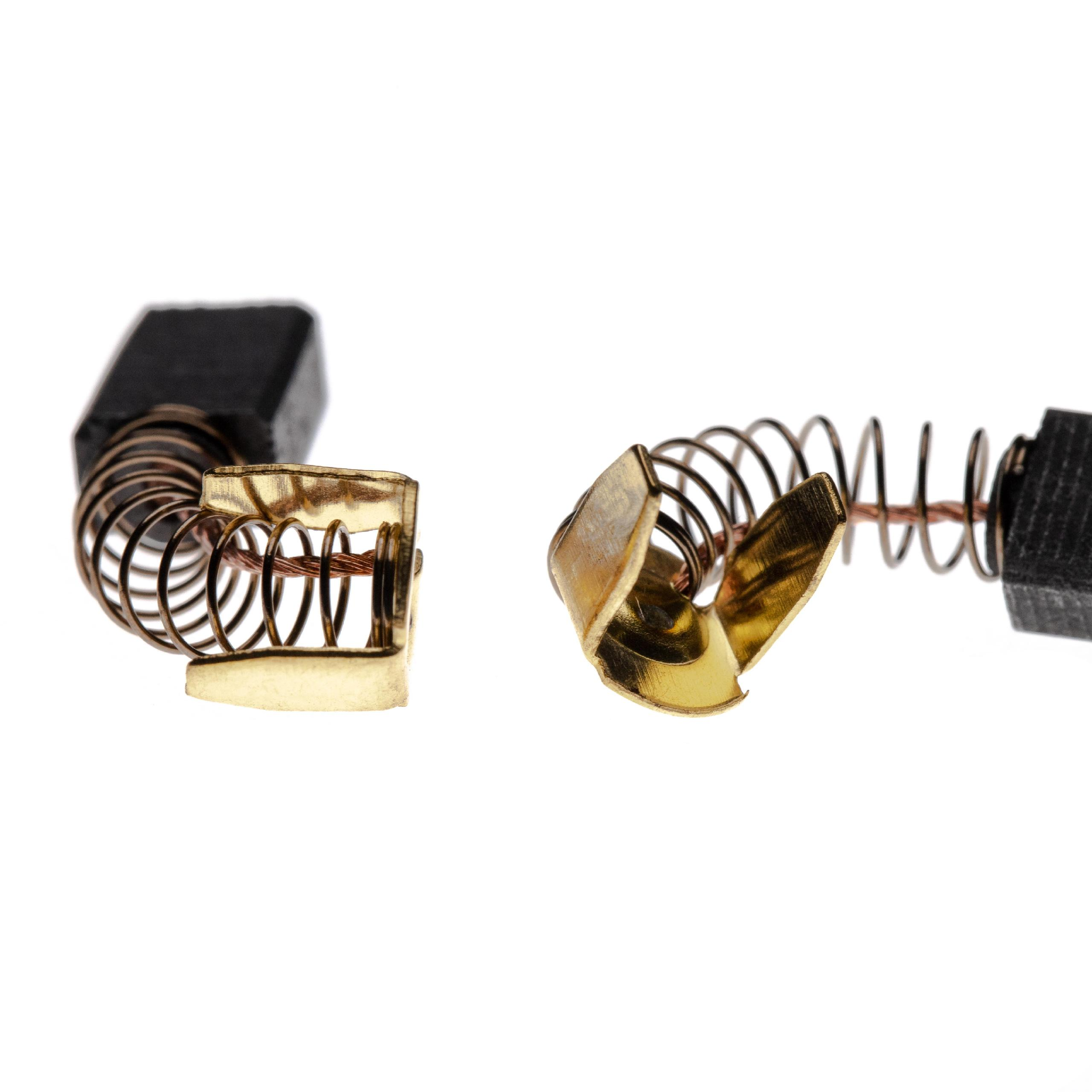 Zwei elektrische Komponenten mit Federn und goldfarbenen Metallkontakten sind auf weißem Hintergrund isoliert.