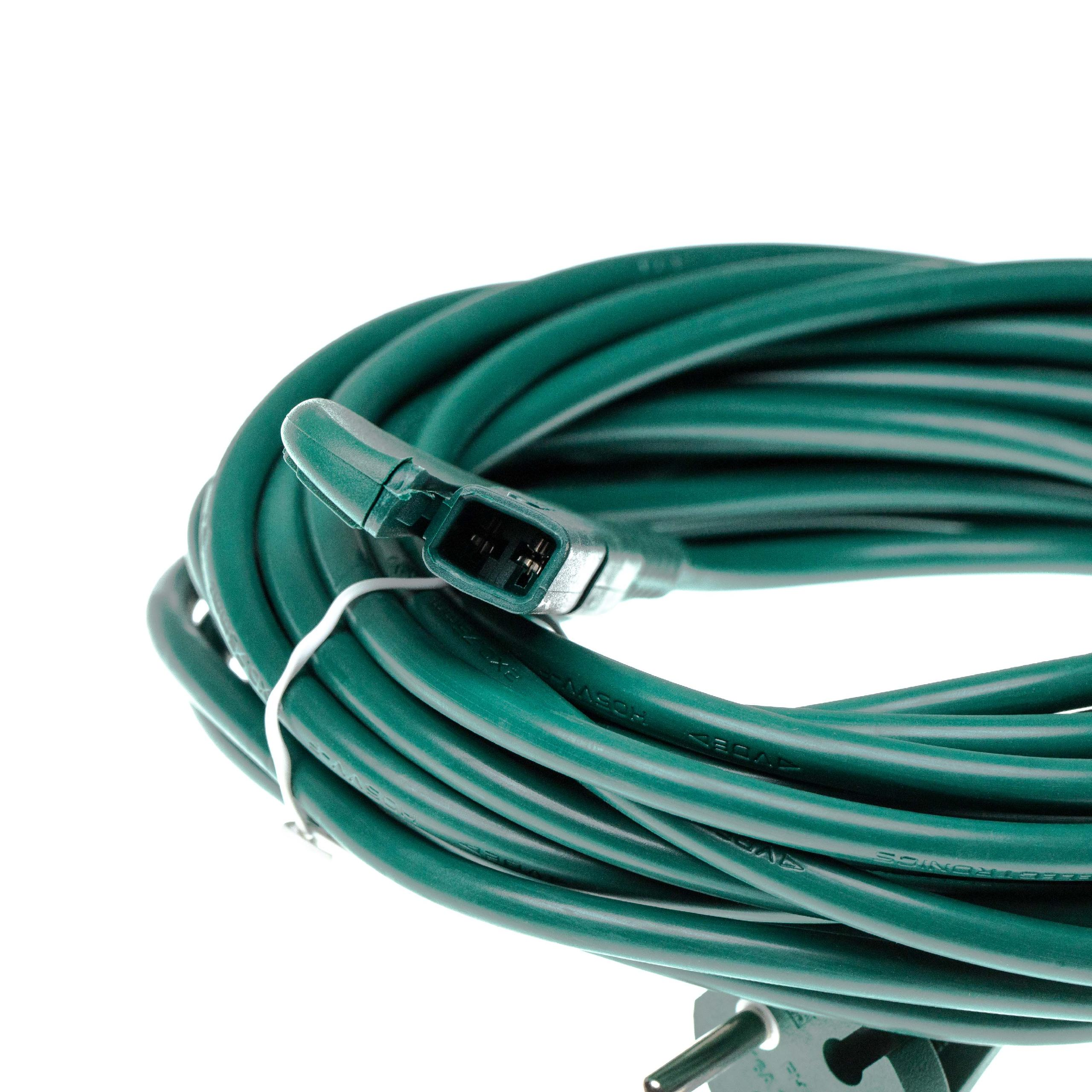 Ein grünes Verlängerungskabel ist aufgerollt. Das Ende hat einen Stecker. Der Hintergrund ist weiß.