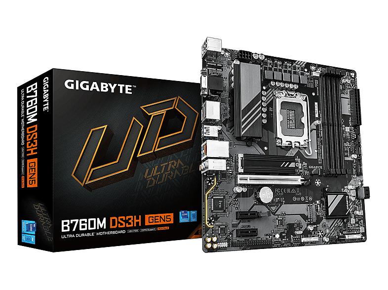 GIGABYTE B760M DS3H GEN5 7600Mhz(OC) M.2 1700p mATX Anakart