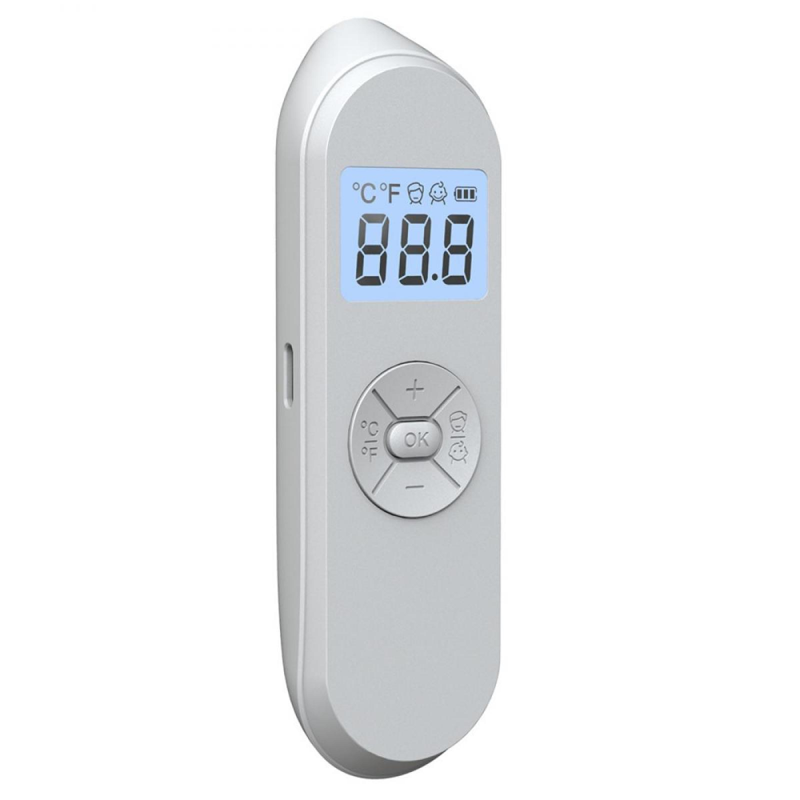 Ein graues digitales Thermometer zeigt 88,8 an. Es hat Tasten zur Temperaturwahl und eine „OK“-Taste.