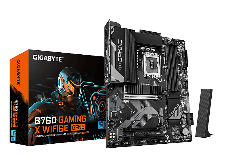 GIGABYTE B760GXWF6EGEN5 7600MHz OC M.2 HDMI DisplayPort Intel B760 DDR5 ATX Anakart