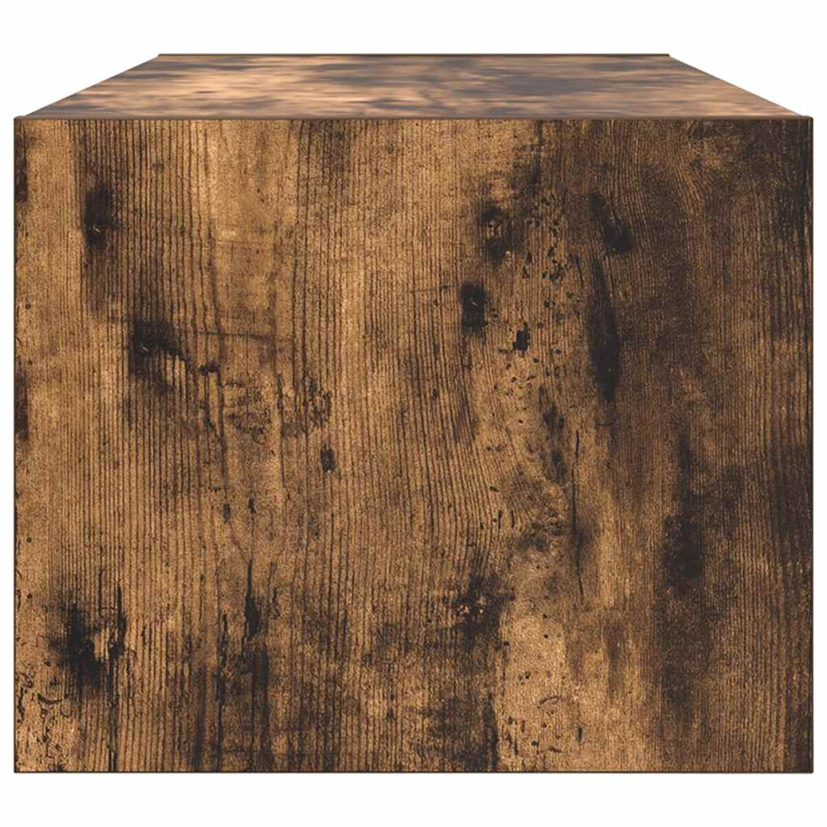 Ein Holzblock. Die Oberfläche hat eine braune Farbe mit dunklen Flecken und sichtbarer Holzmaserung, was auf ein natürliches Material hindeutet.