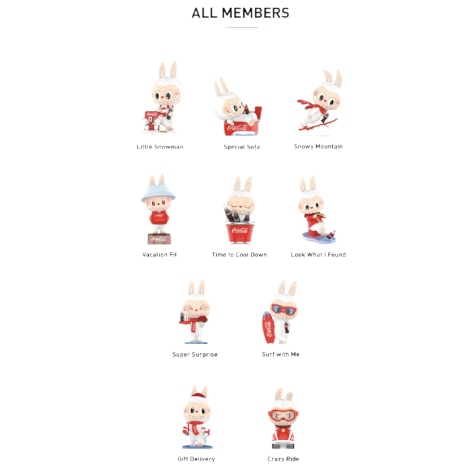 POP MART The Monsters × Coca-Cola – 10er Blindbox-Set Sammelfigur