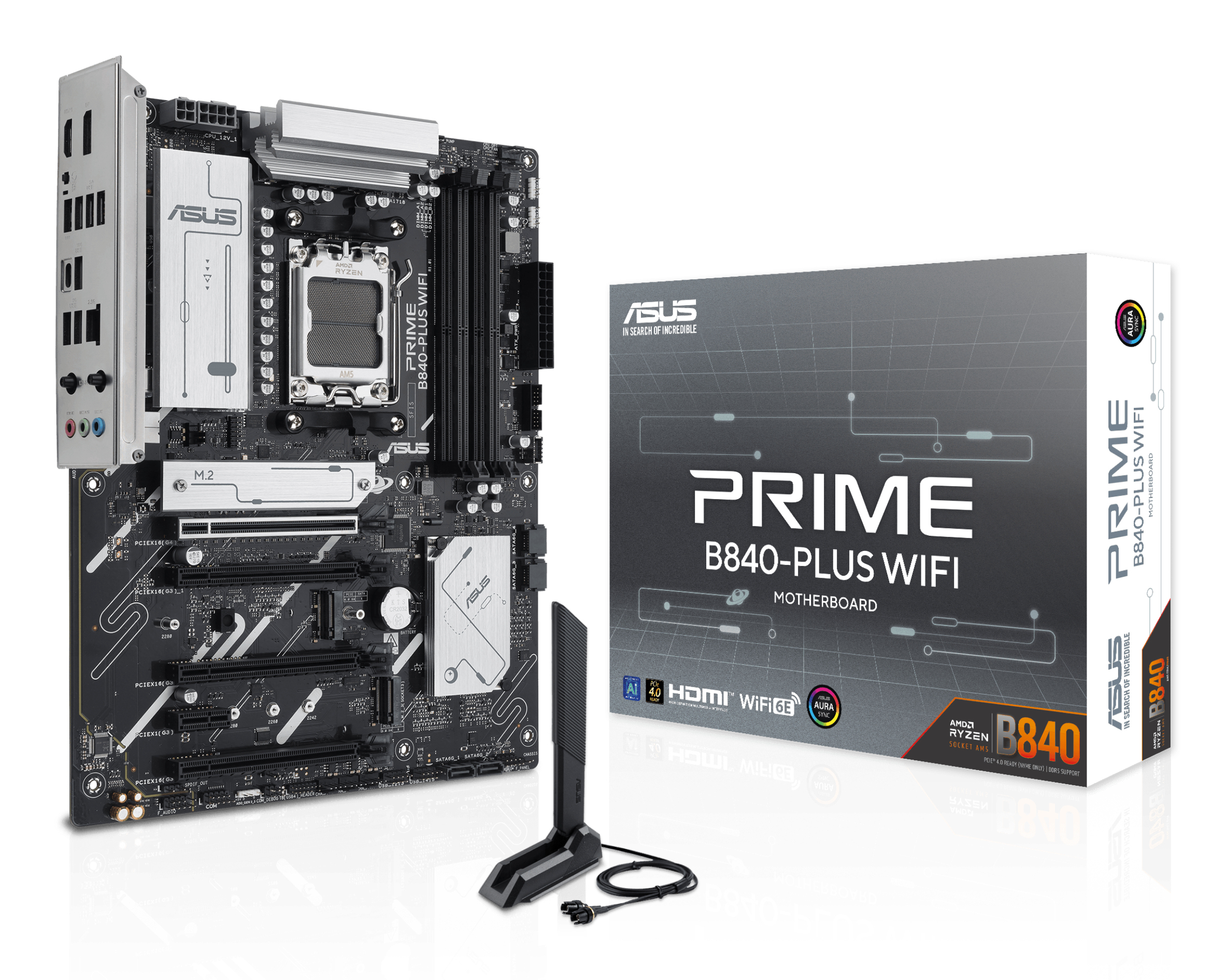 ASUS Prime B840-PLUS Wi-Fi 7600MHz (OC) Soket AM5 M.2 HDMI DP AMD B840 DDR5 ATX Anakart