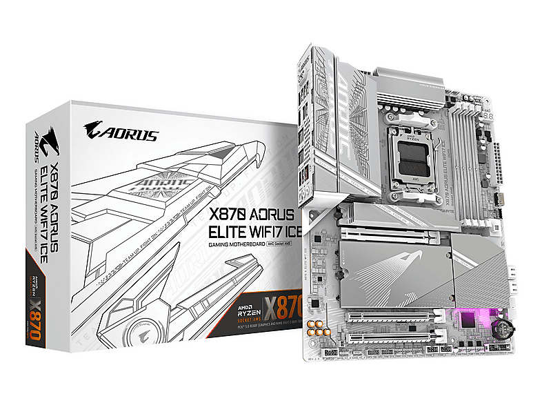 GIGABYTE X870 A ELITE WF7 ICE Mainboard Weiß