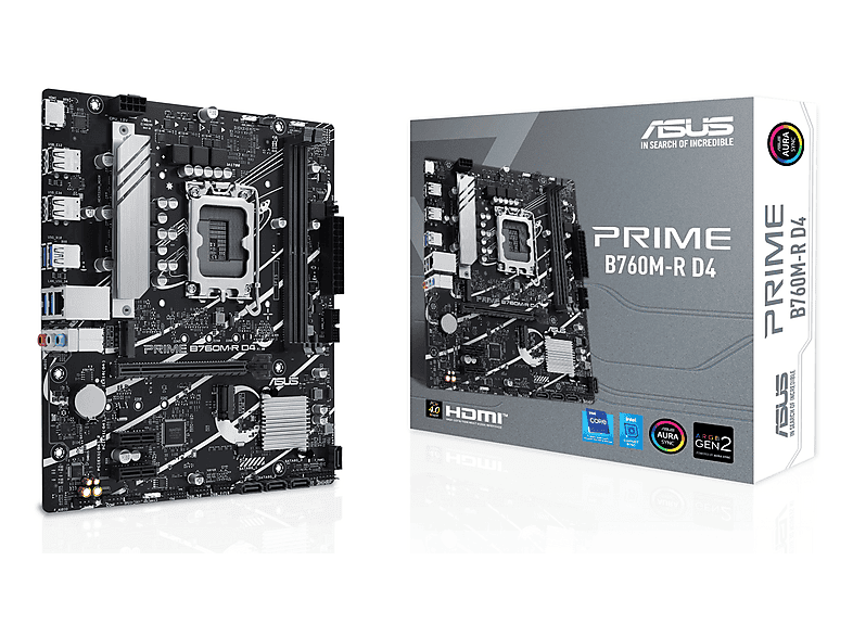 ASUS PRIME B760M-A-CSM Business moederbord socket Intel LGA 1700 (Intel B760, MATX, DDR5 geheugen, 2x PCIe 4.0 M.2, Aura Sync