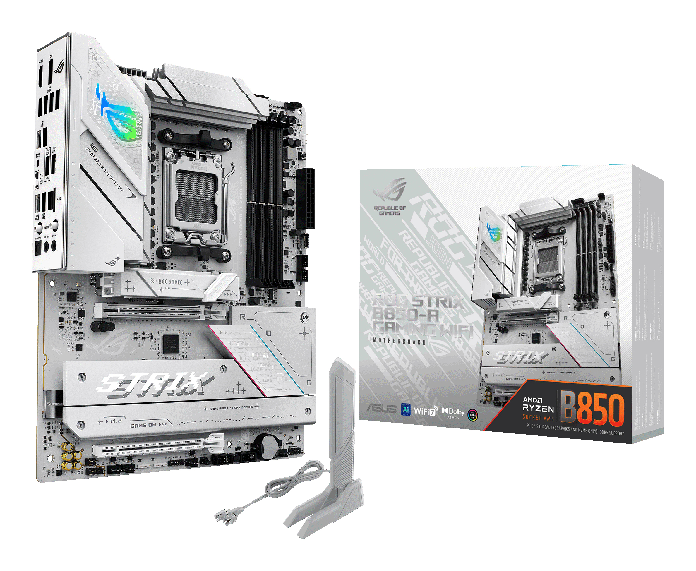 ASUS ROG Strix B850-A Gaming Wi-Fi 8000MHz (OC) DDR5 M.2 HDMI DP AMD B850 DDR5 ATX Anakart