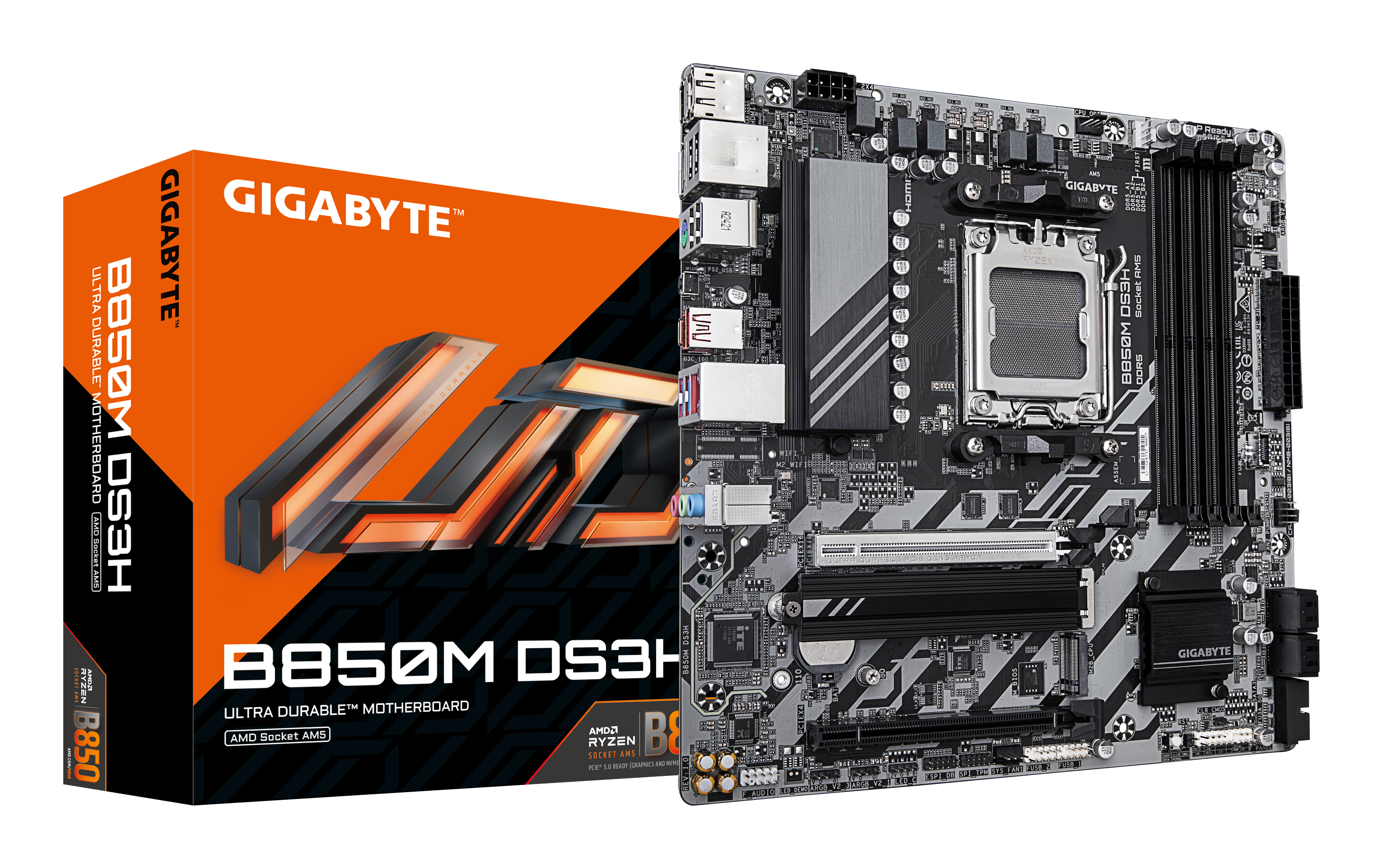 GIGABYTE DS3H 8200 MHz (OC) 2xM.2 DP HDMI 2.5G LAN Soket AM5 B850M DDR5 ATX Anakart