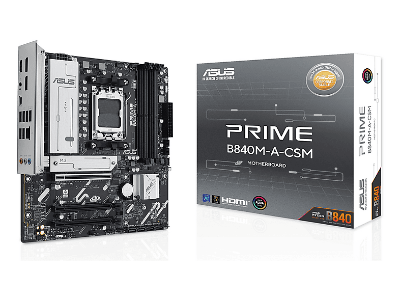 ASUS Prime B840M-A-CSM 7600MHz (OC) DDR5 M.2 HDMI DP AMD B850 DDR5 micro ATX Anakart