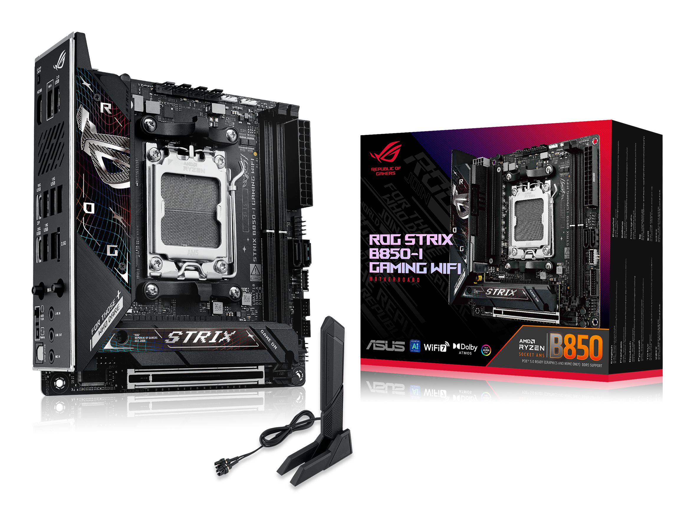 ASUS ROG Strix B850-I Gaming Wi-Fi 8400MHz (OC) DDR5 M.2 HDMI DP AMD B850 DDR5 Mini ITX Anakart