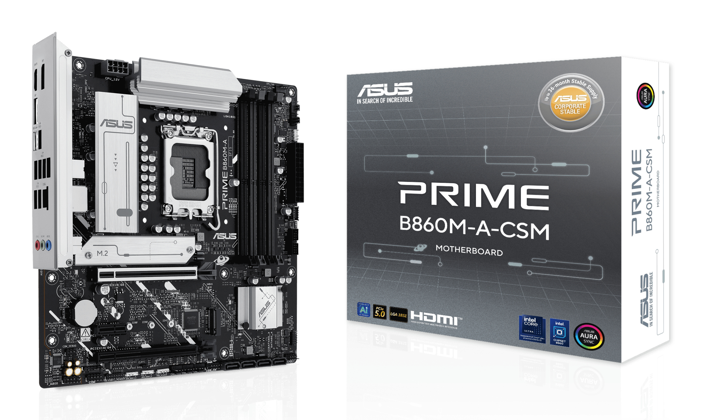 ASUS Prime B860M-A-CSM 8666MHz (OC) Soket LGA1851 M.2 HDMI DP Intel® B860 DDR5 Micro ATX Anakart