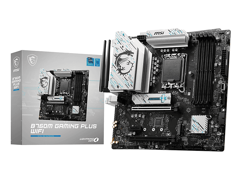 MSI B760M GAMING PLUS WIFI Mainboard schwarz