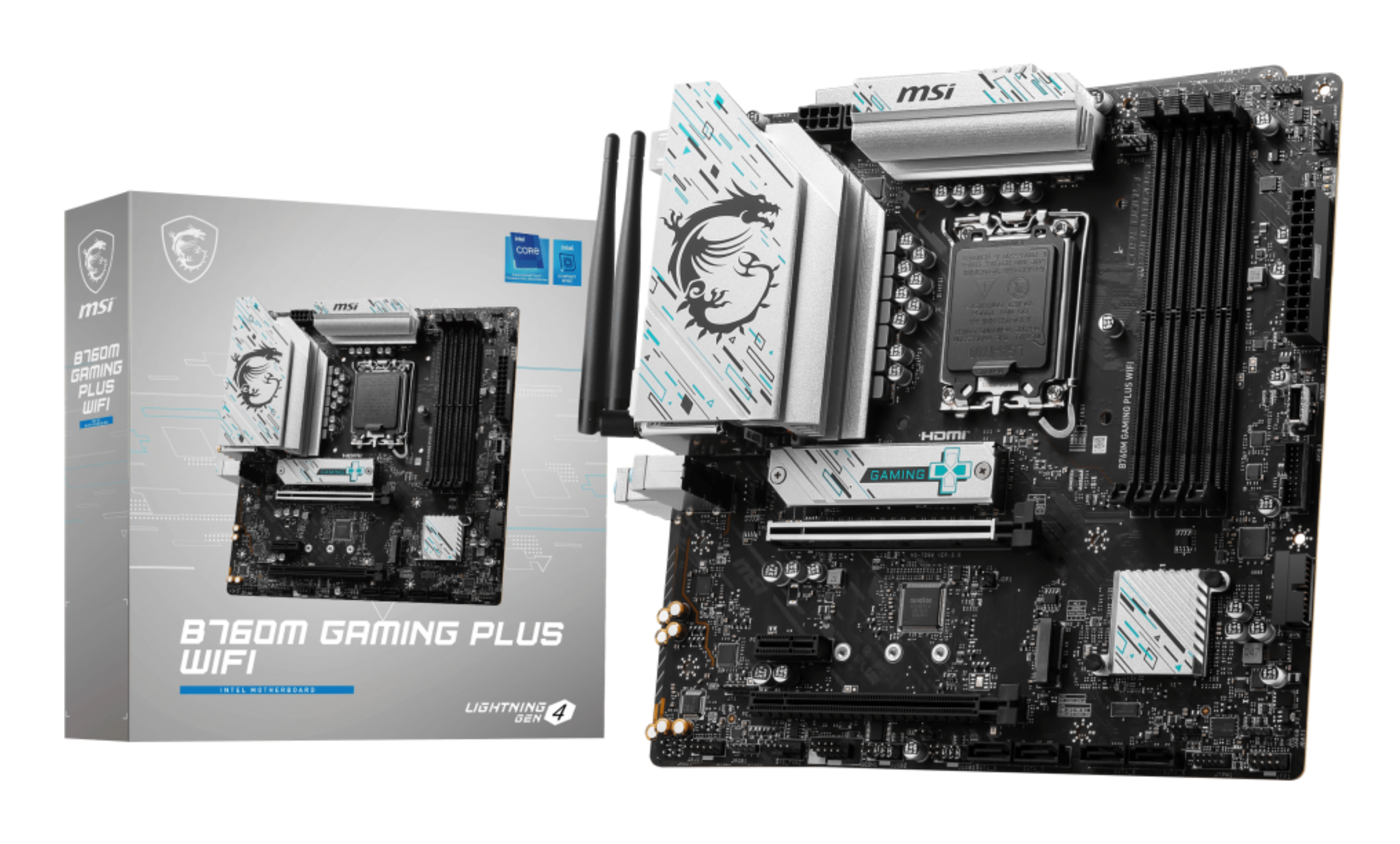 MSI Gaming Plus WiFi 6800MHz (OC) M.2 HDMI DP Intel B760 DDR5 micro ATX Anakart
