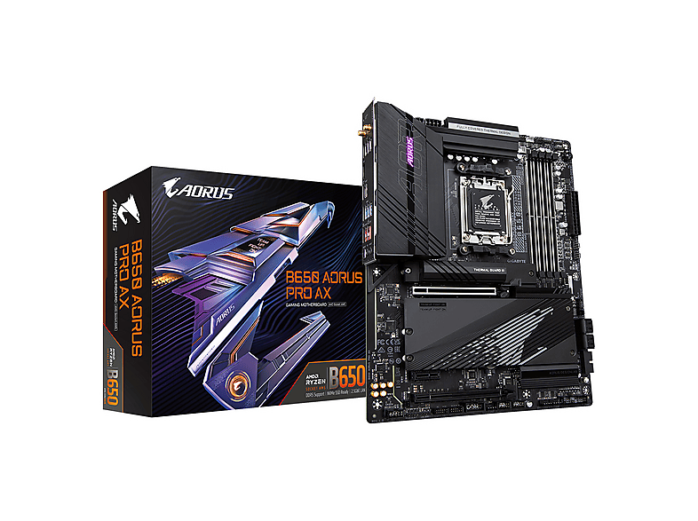 GIGABYTE GIGABYTE B650 AORUS PRO AX Motherboard AMD Sockel AM5 ATX Multimedia-Technik Mainboards AMD AMD Mainboard Schwarz