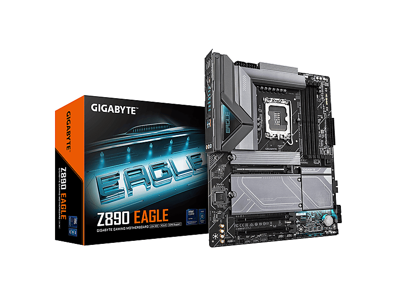 GIGABYTE Z890 EAGLE Motherboard - Unterstützt Intel Core Ultra (Serie 2) CPUs, Mainboard Schwarz