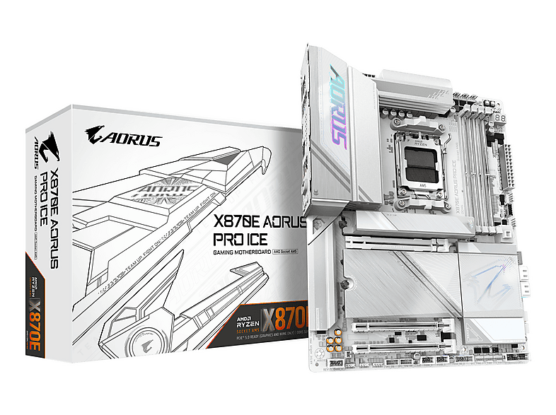 GIGABYTE X870E AORUS PRO ICE AM5 ATX MB Mainboard weiß